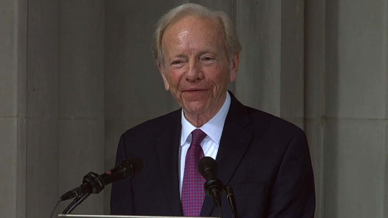 Joseph Lieberman, podium, dark suit, HD Desktop Wallpaper