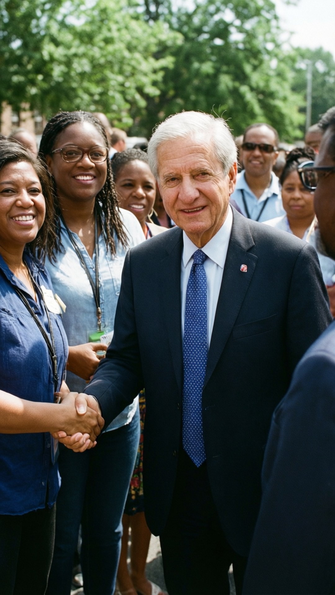 Joseph Lieberman, handshake, community event, Full HD Phone Wallpaper