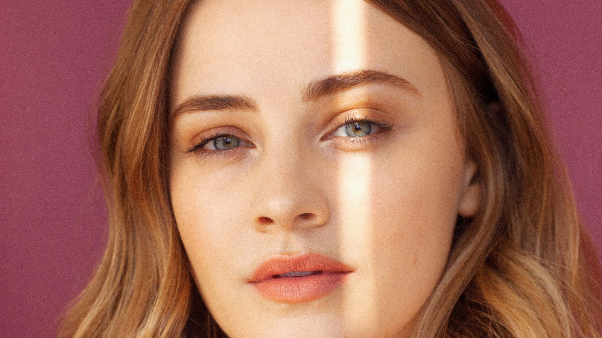 Josephine Langford, blue eyes, blonde hair, 2K Desktop Wallpaper