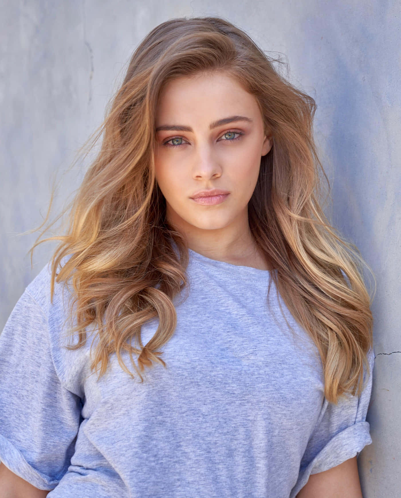 Josephine Langford, wavy blonde hair, blue eyes, HD Phone Wallpaper