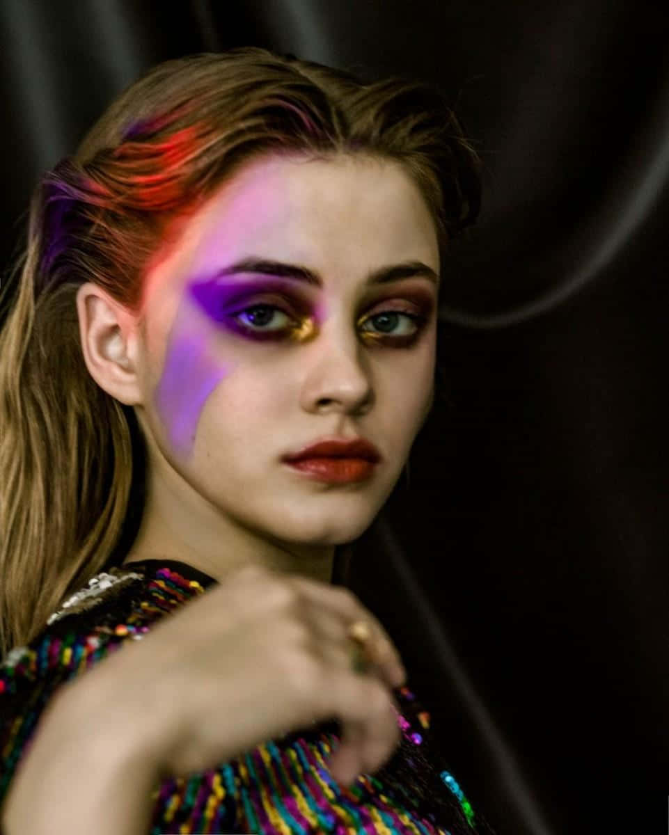 Josephine Langford, red carpet event, neon makeup, SD Phone Wallpaper