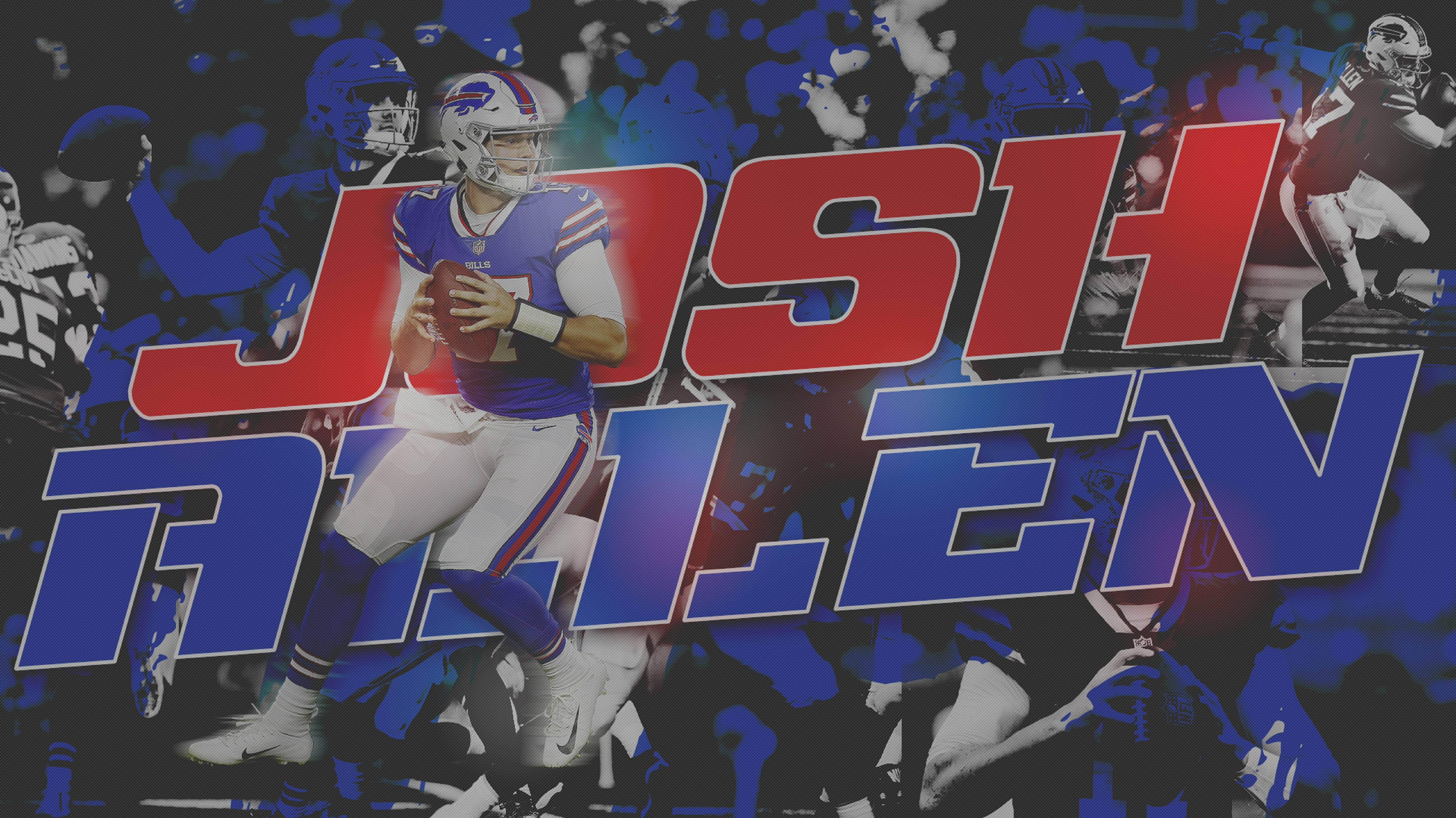 Josh Allen, blue and red uniform, football player, 5K Desktop Wallpaper