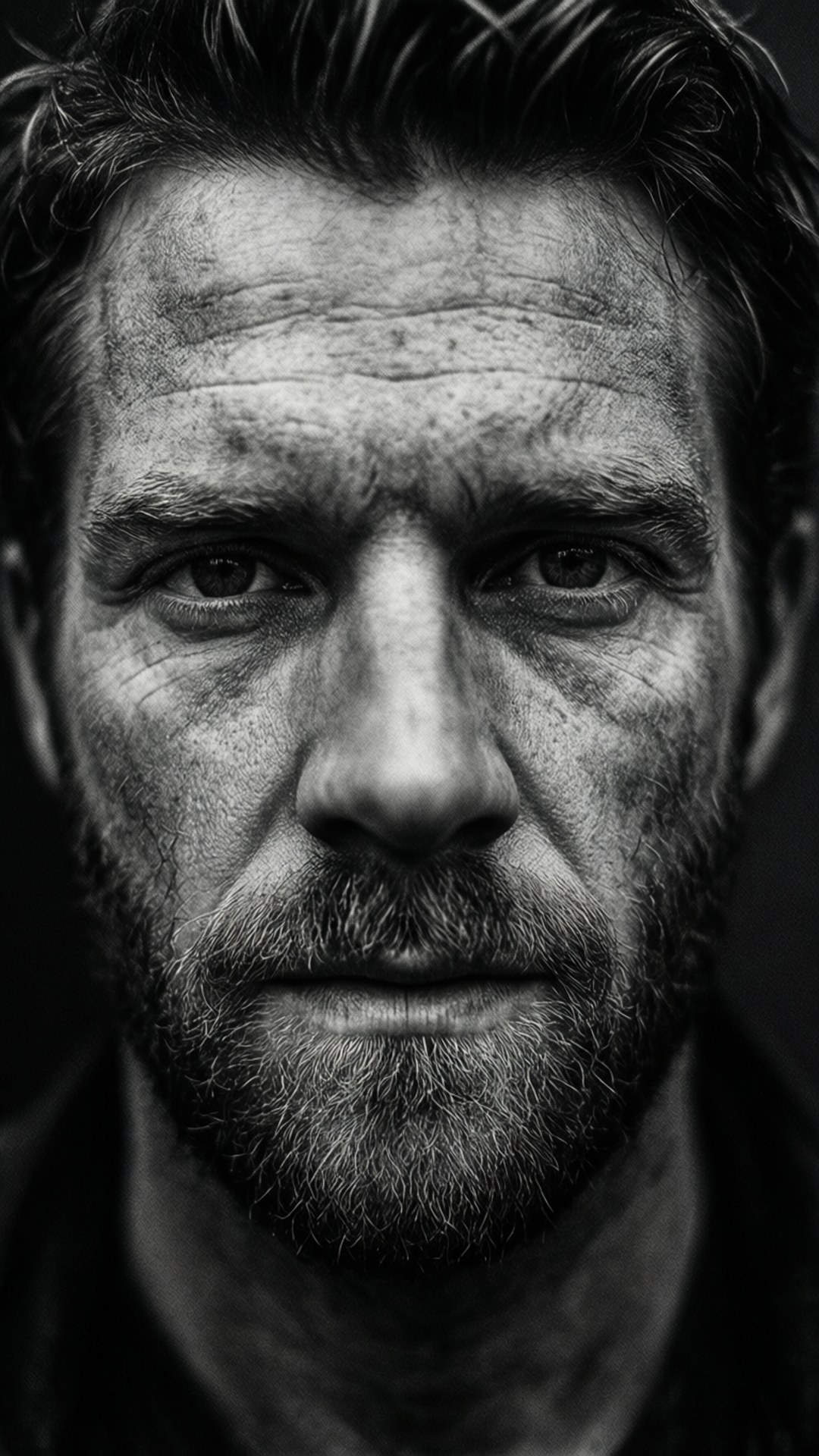 Josh Barnett, black and white, close-up, Full HD Phone Wallpaper