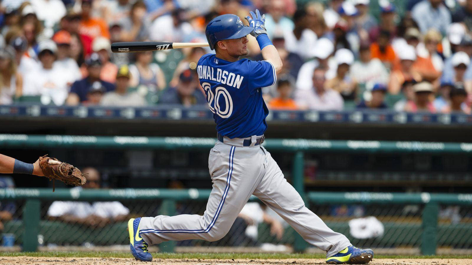 Josh Donaldson, blue jersey, bat, HD Desktop Wallpaper