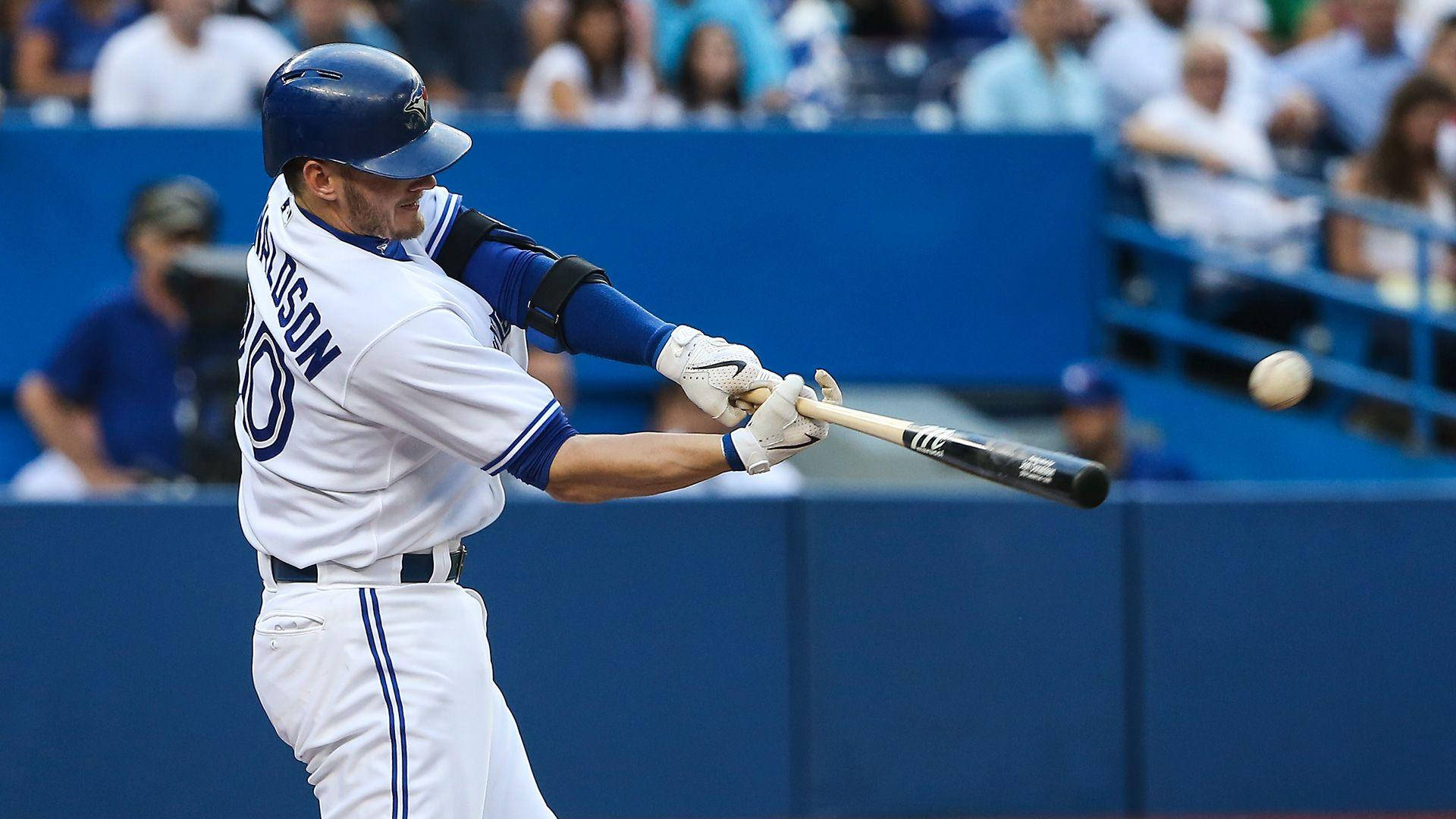 Josh Donaldson, white uniform, bat, Full HD Desktop Wallpaper