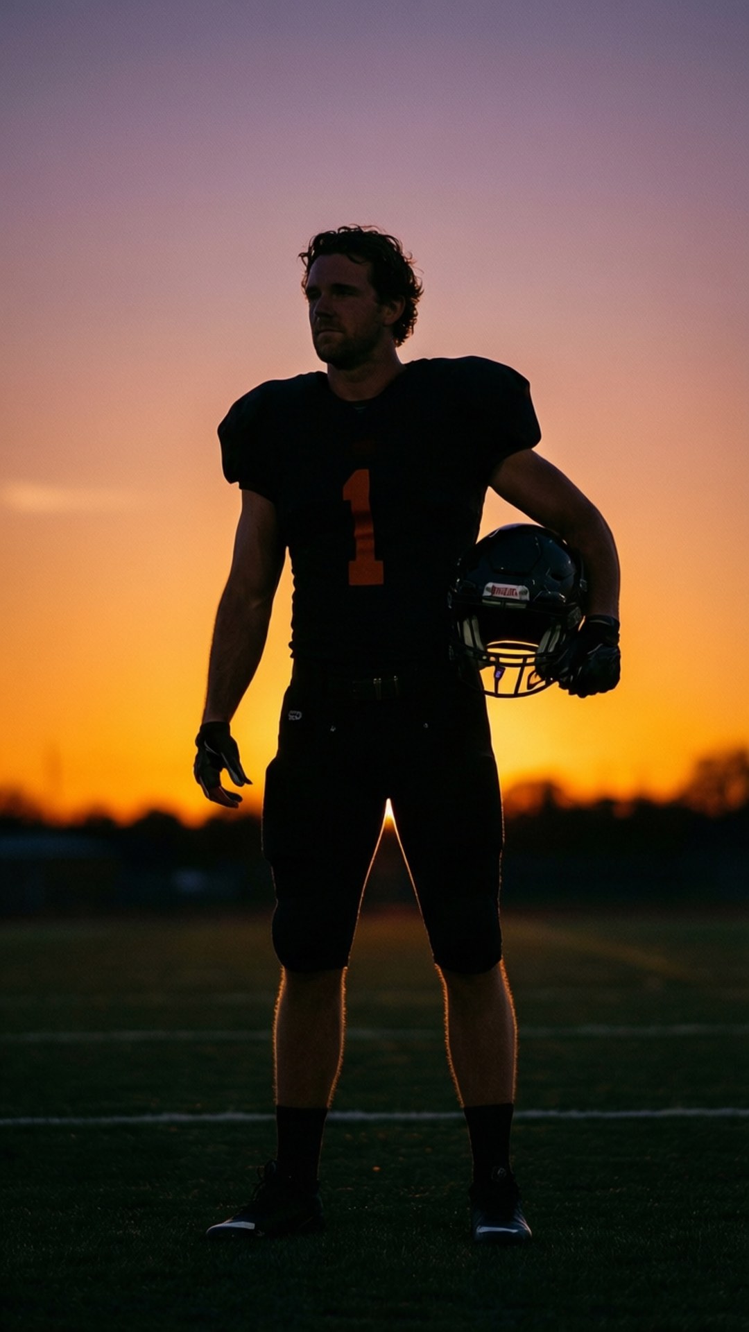 Josh Downs, silhouette, sunset, Full HD Phone Wallpaper