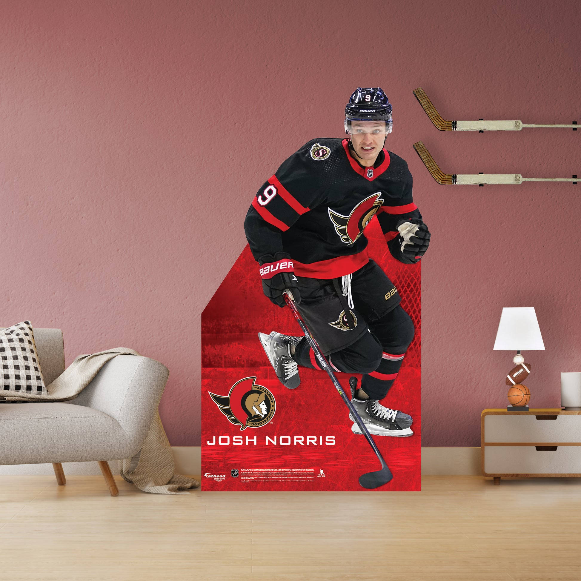 Josh Norris, hockey player, modern living room, Full HD Desktop Wallpaper