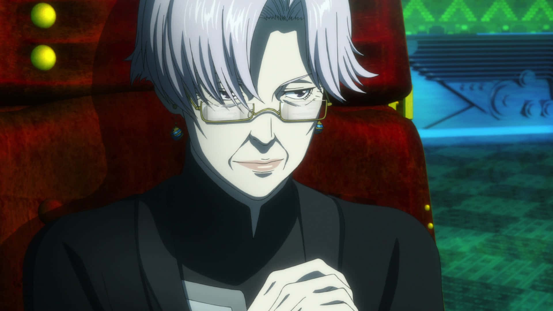 Joshu Kasei, silver-haired anime character, glasses, Full HD Desktop Wallpaper