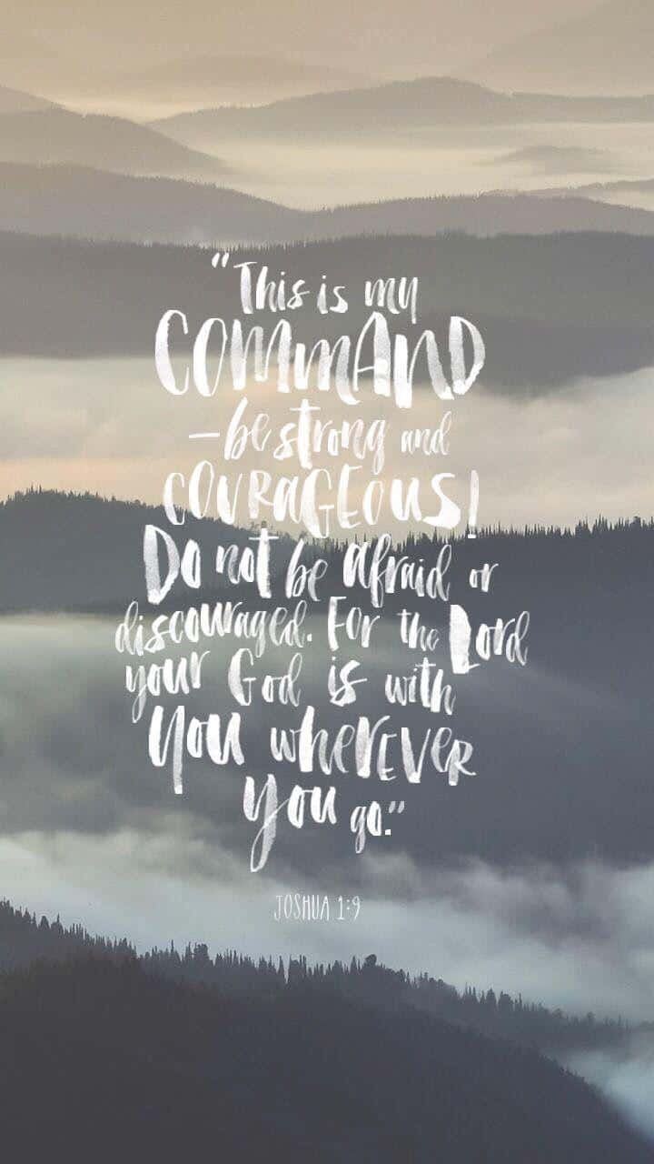 Joshua 1:9, mountain range, mist, HD Phone Wallpaper