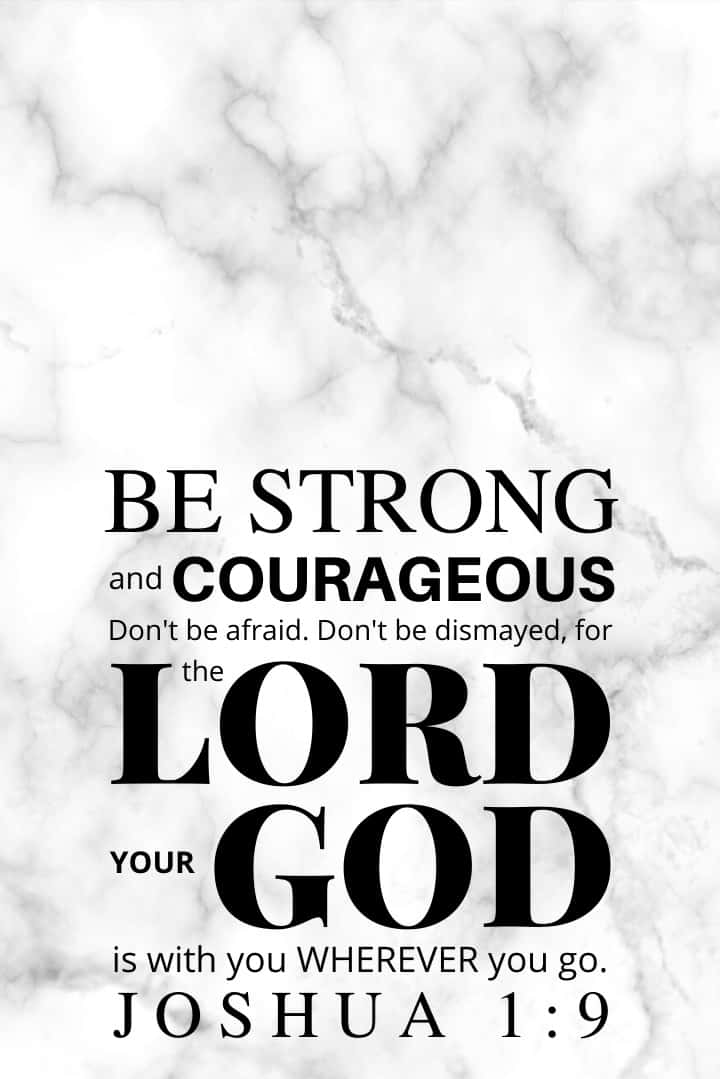 Joshua 1:9, black, white marble, SD Phone Wallpaper