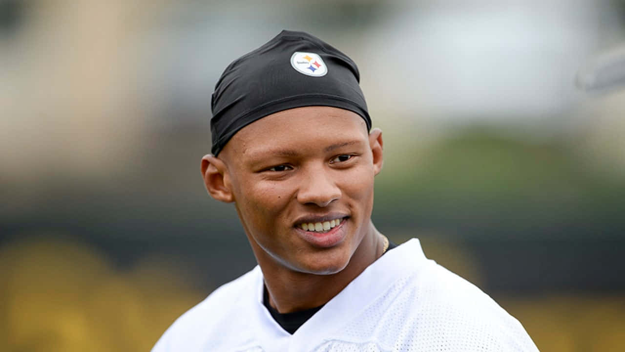 Joshua Dobbs, black Pittsburgh Steelers headband, white jersey, HD Desktop Wallpaper