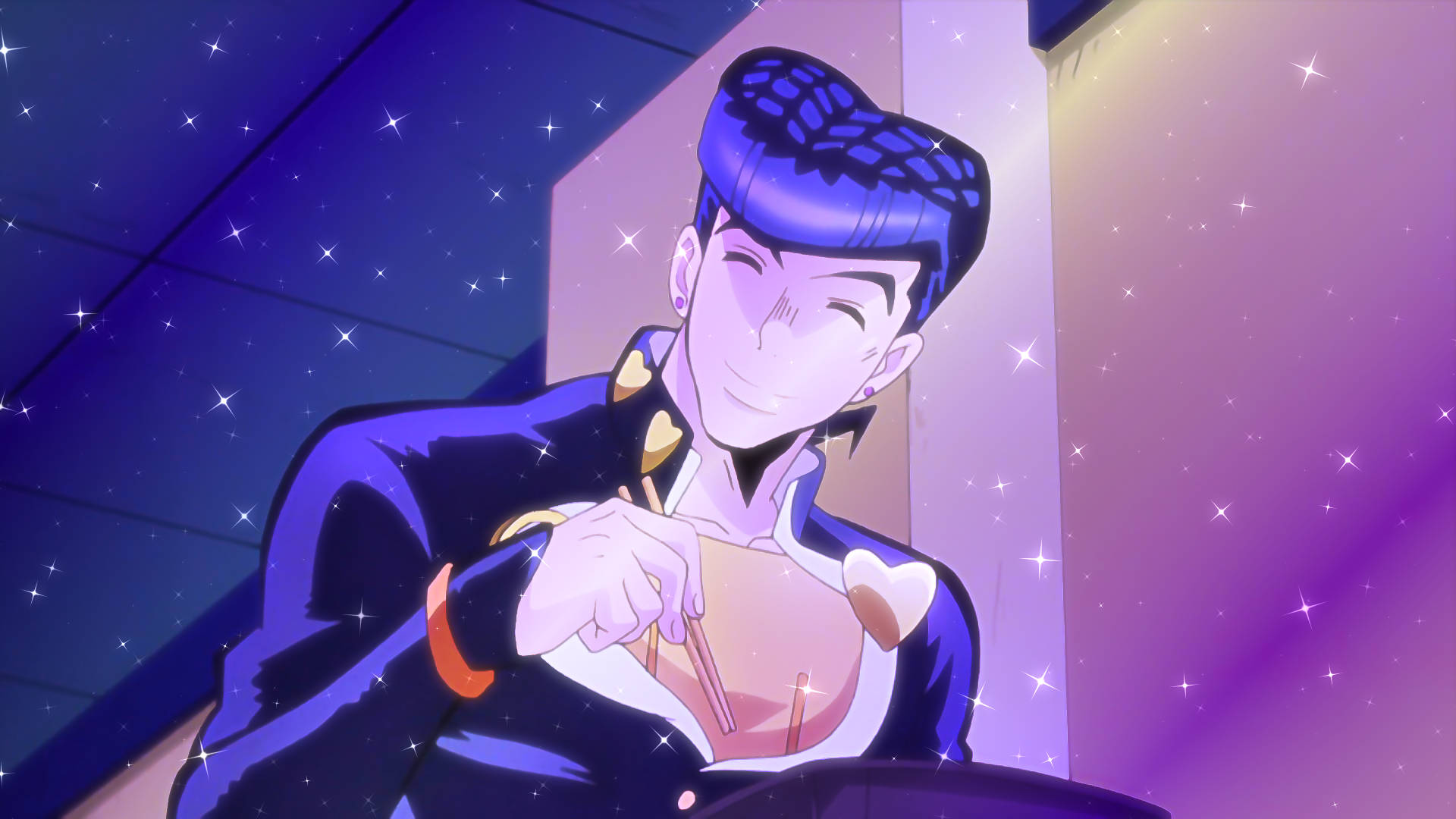 Josuke, blue hair, bowl, Full HD Desktop Wallpaper