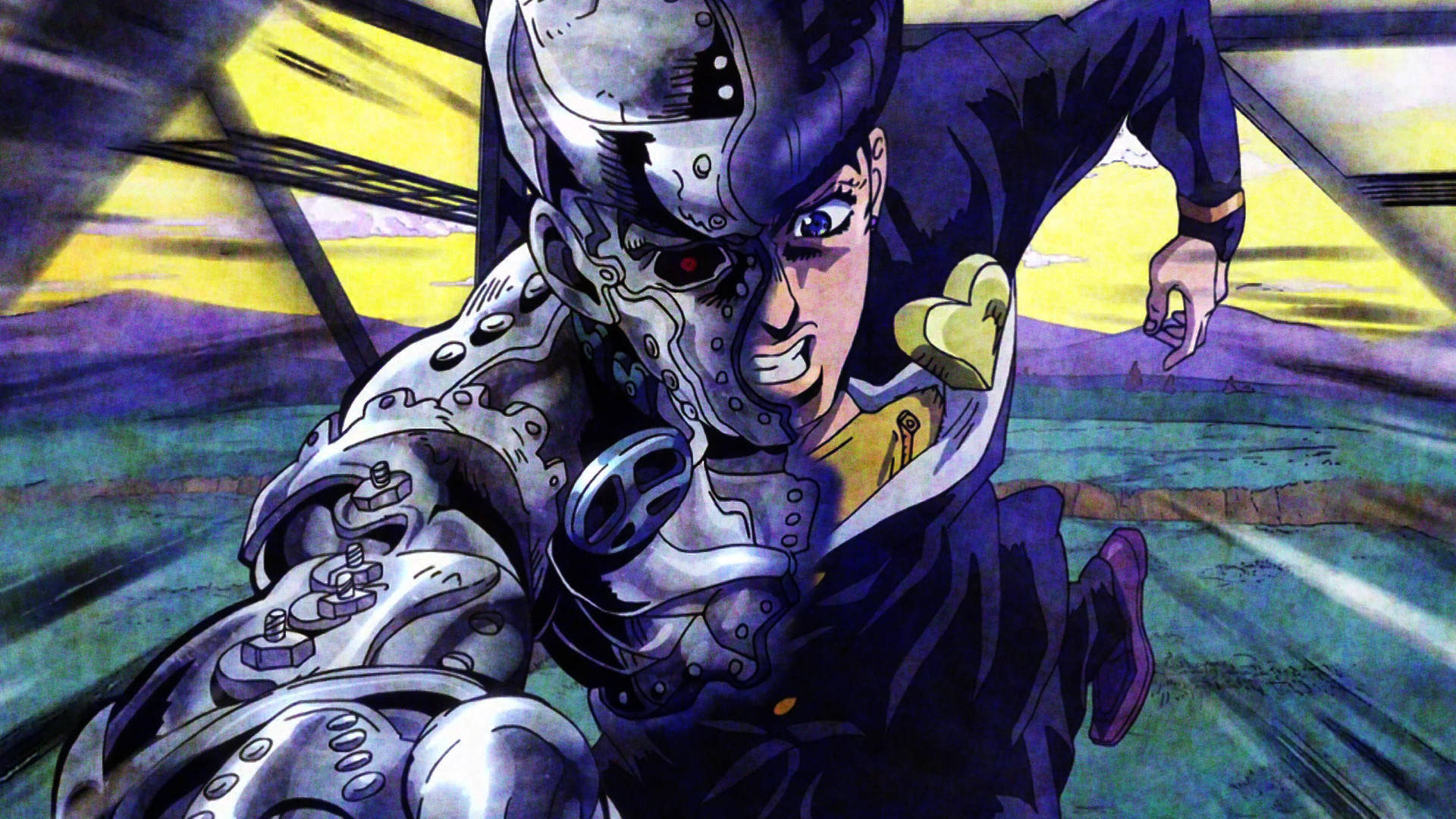 Josuke, mechanical armor, heart-shaped accessory, Full HD Desktop Wallpaper