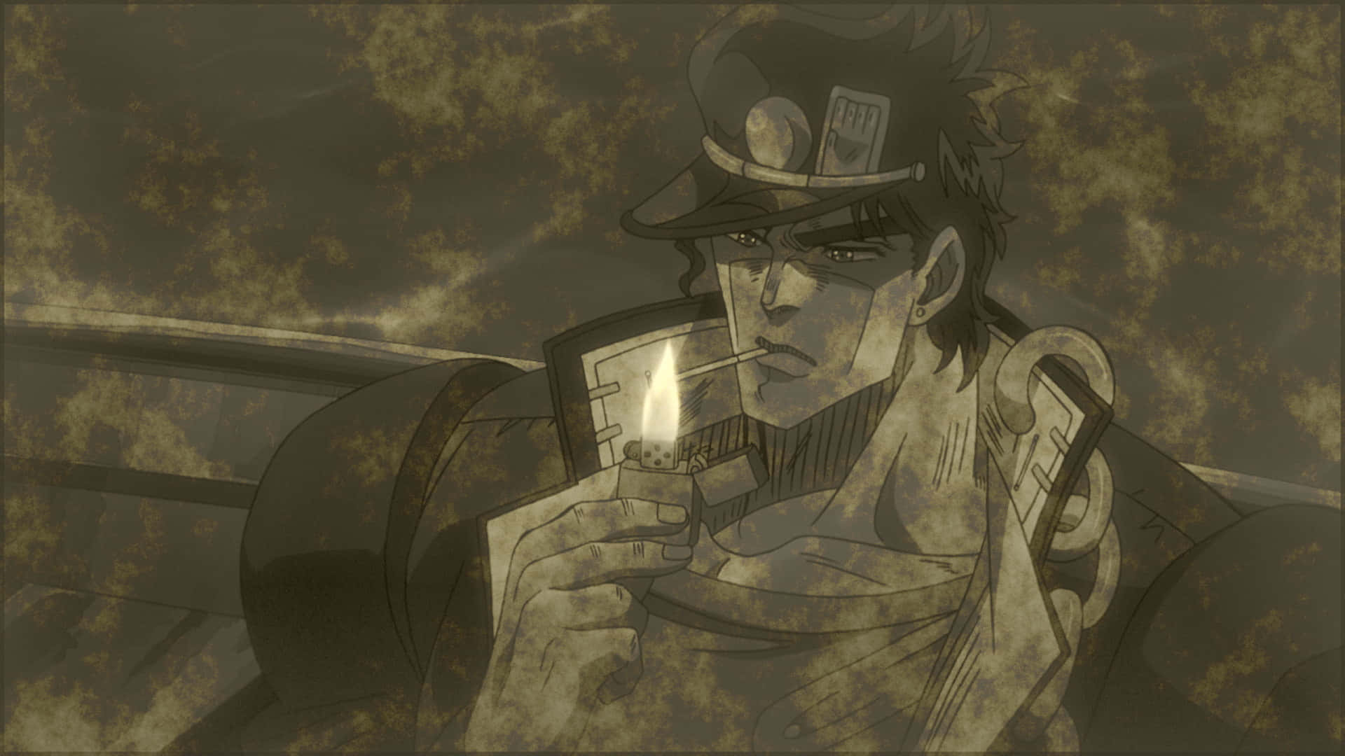 Jotaro Kujo, fedora, cigarette, Full HD Desktop Wallpaper