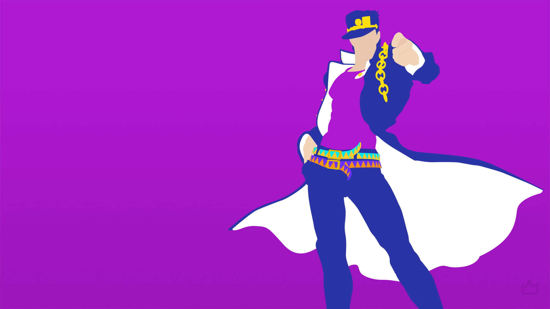 Jotaro Kujo, purple suit, white cape, Full HD Desktop Wallpaper