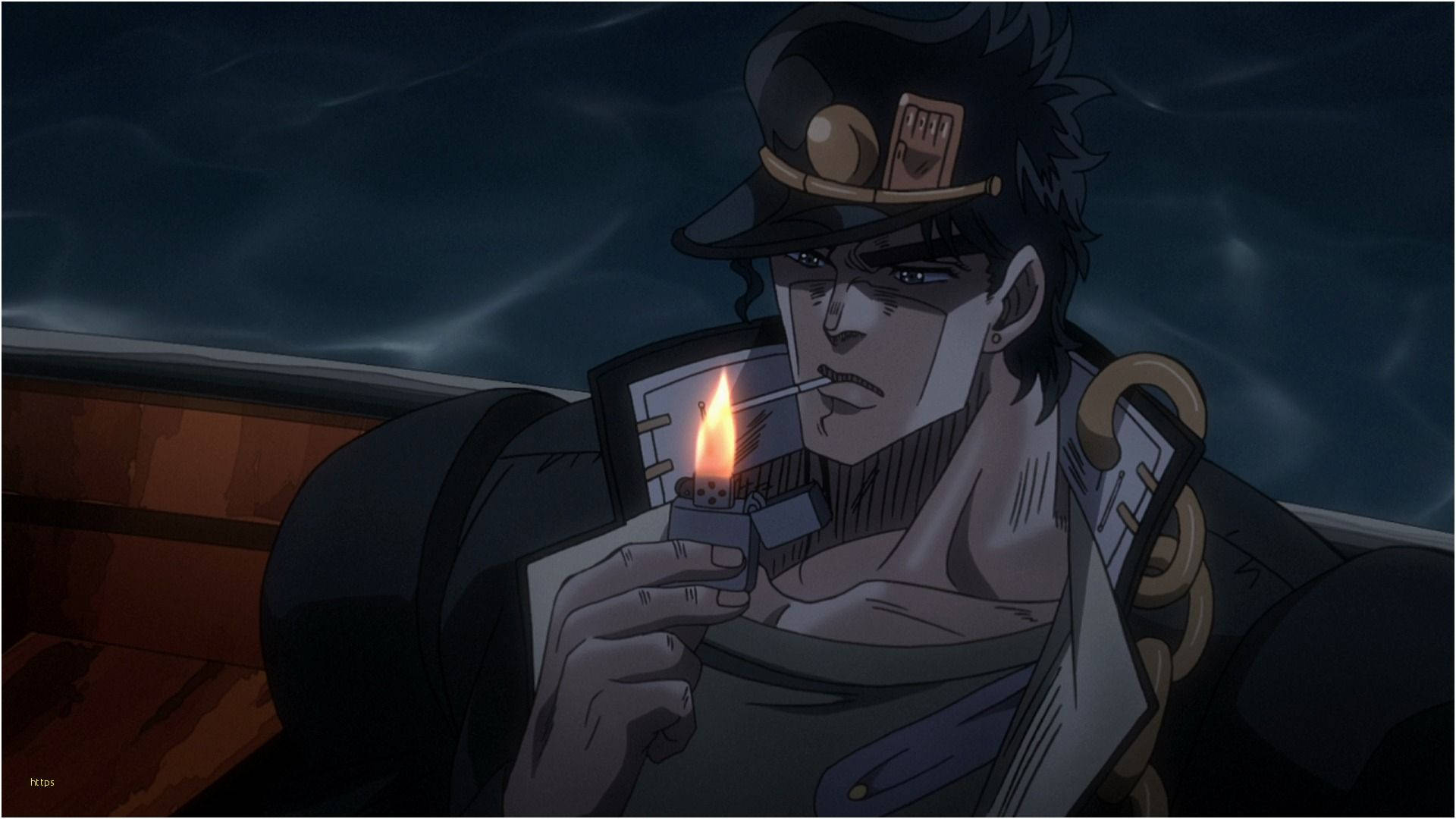 Jotaro Kujo, fedora, cigarette, Full HD Desktop Wallpaper