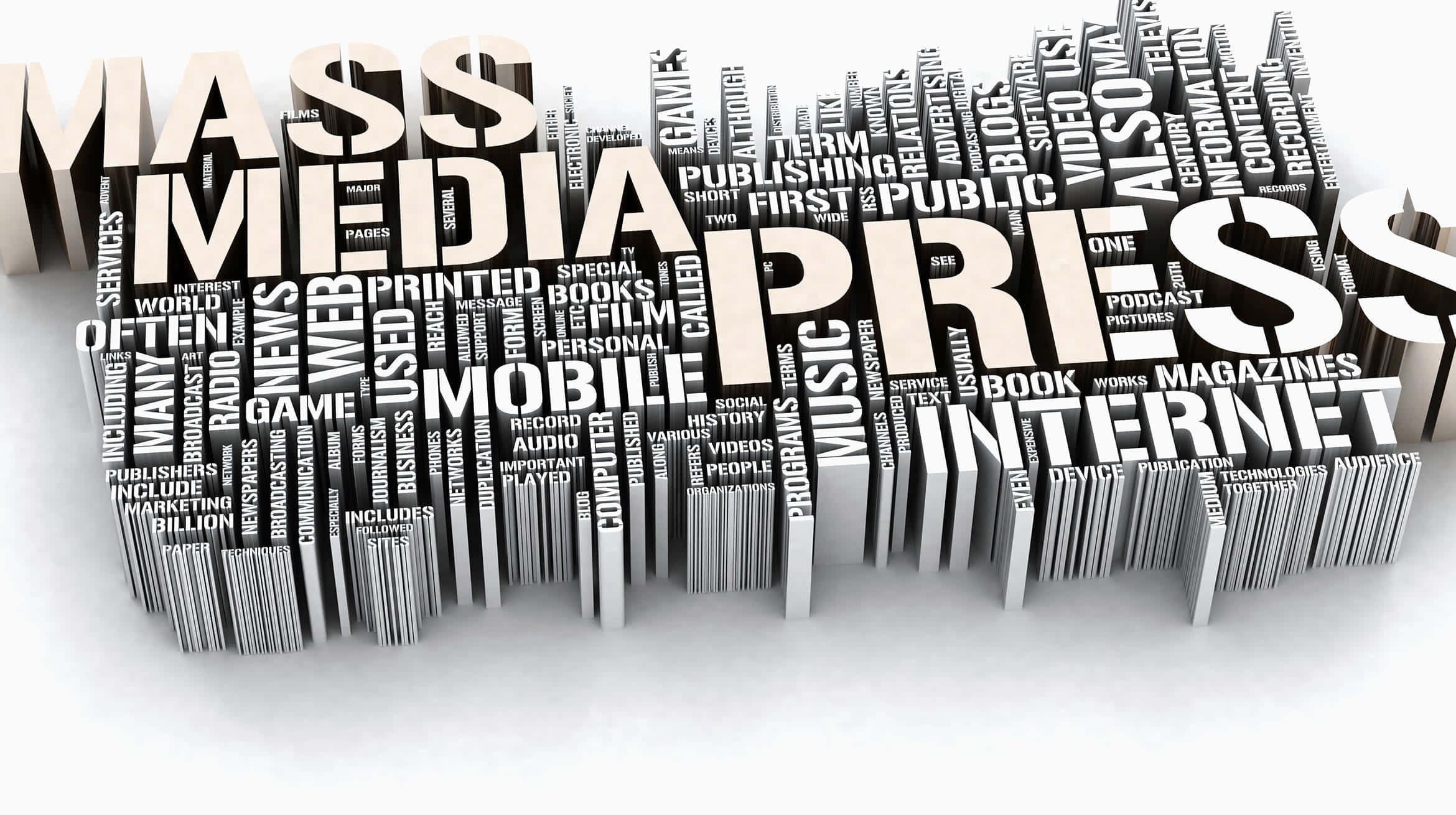 journalism, 3d-rendered, word cloud, Full HD Desktop Wallpaper