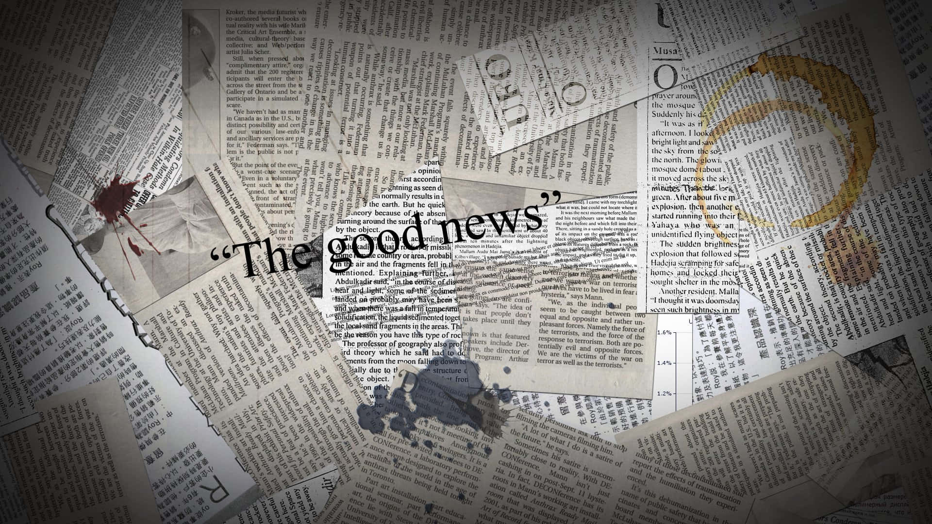 Journalism, newspaper clippings, torn pages, Full HD Desktop Wallpaper
