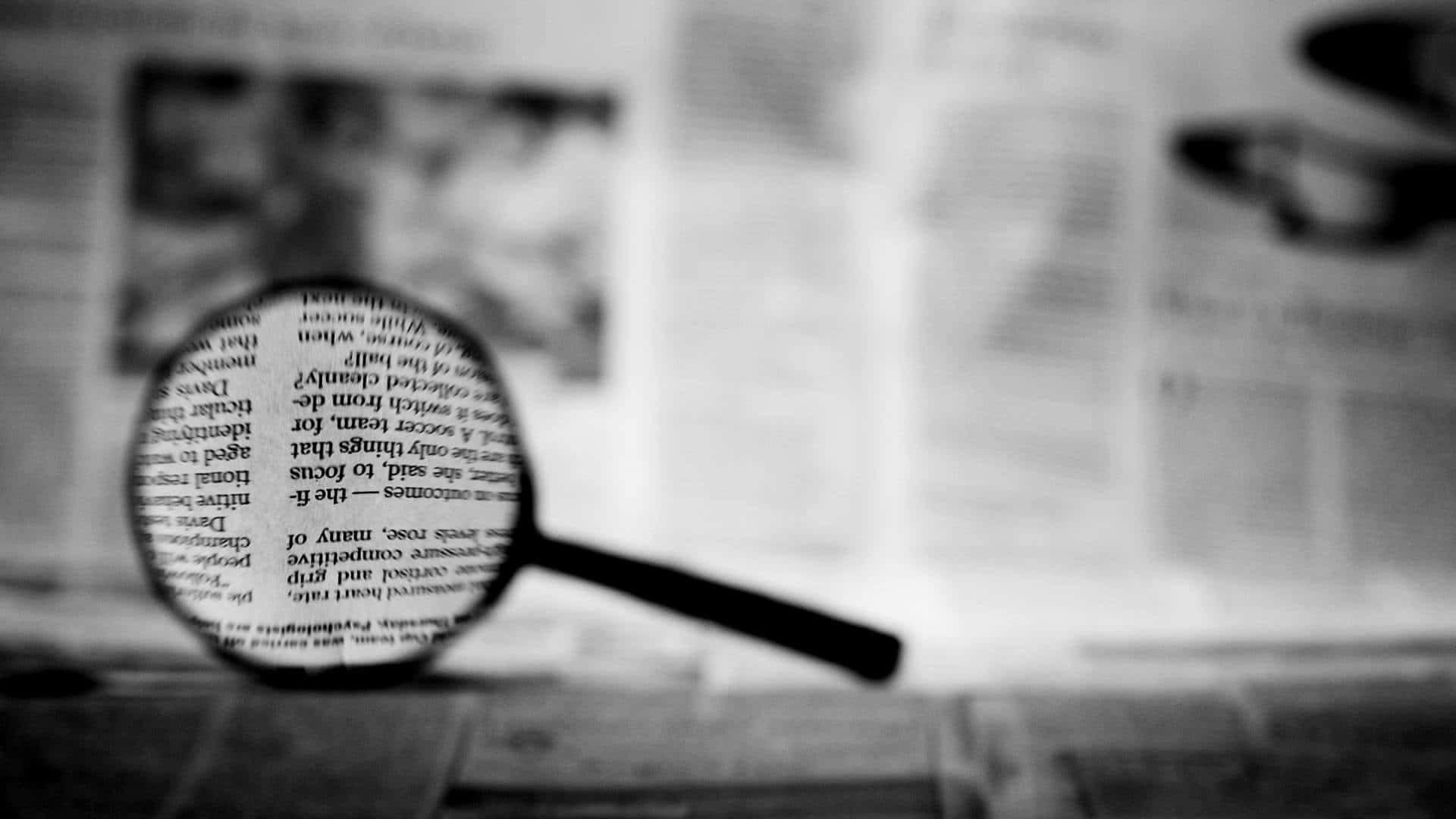 magnifying glass, text, newspaper, Full HD Desktop Wallpaper