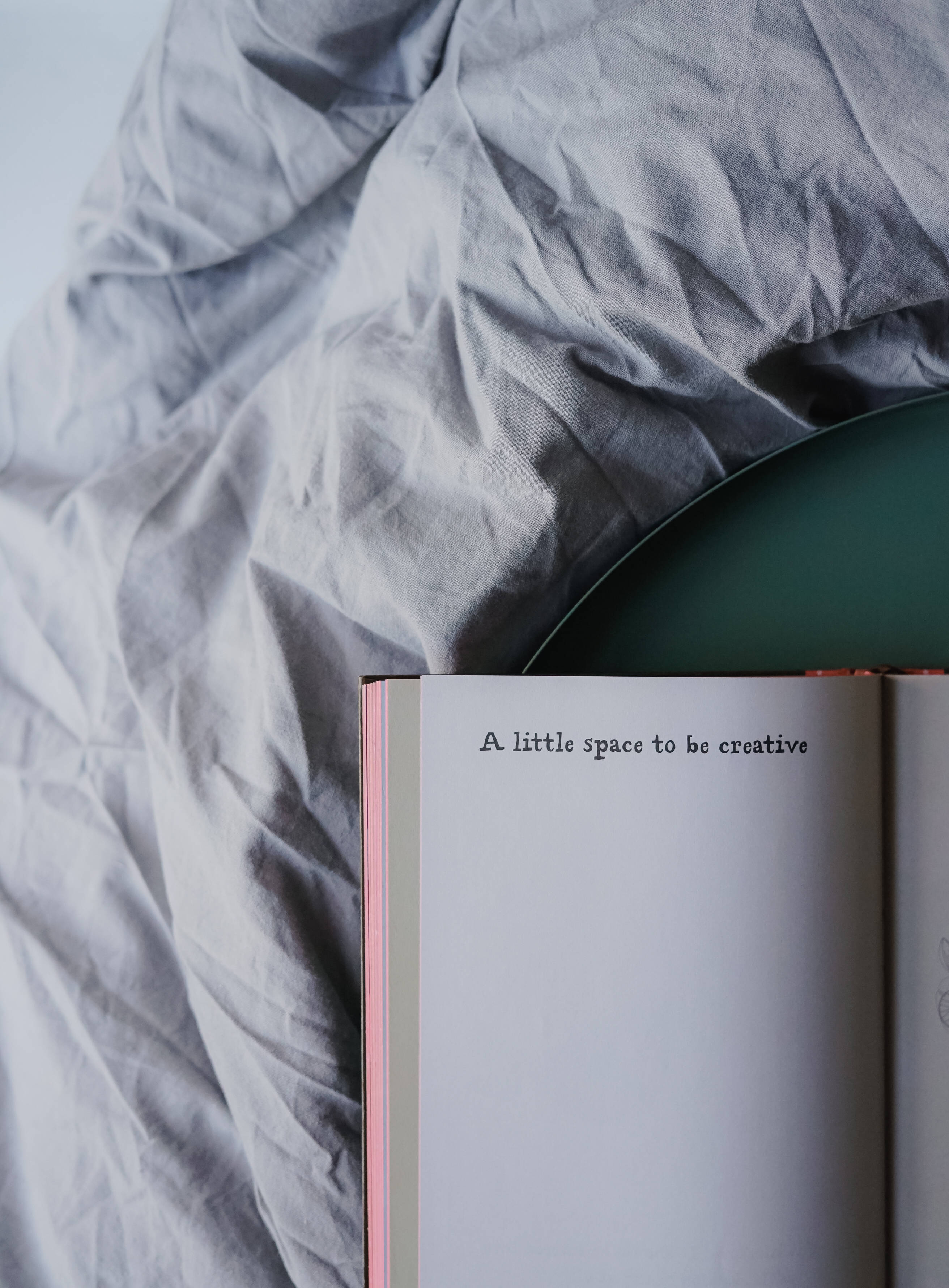 journaling for the anxious, A little space to be creative, crumpled gray fabric, 2K Phone Wallpaper