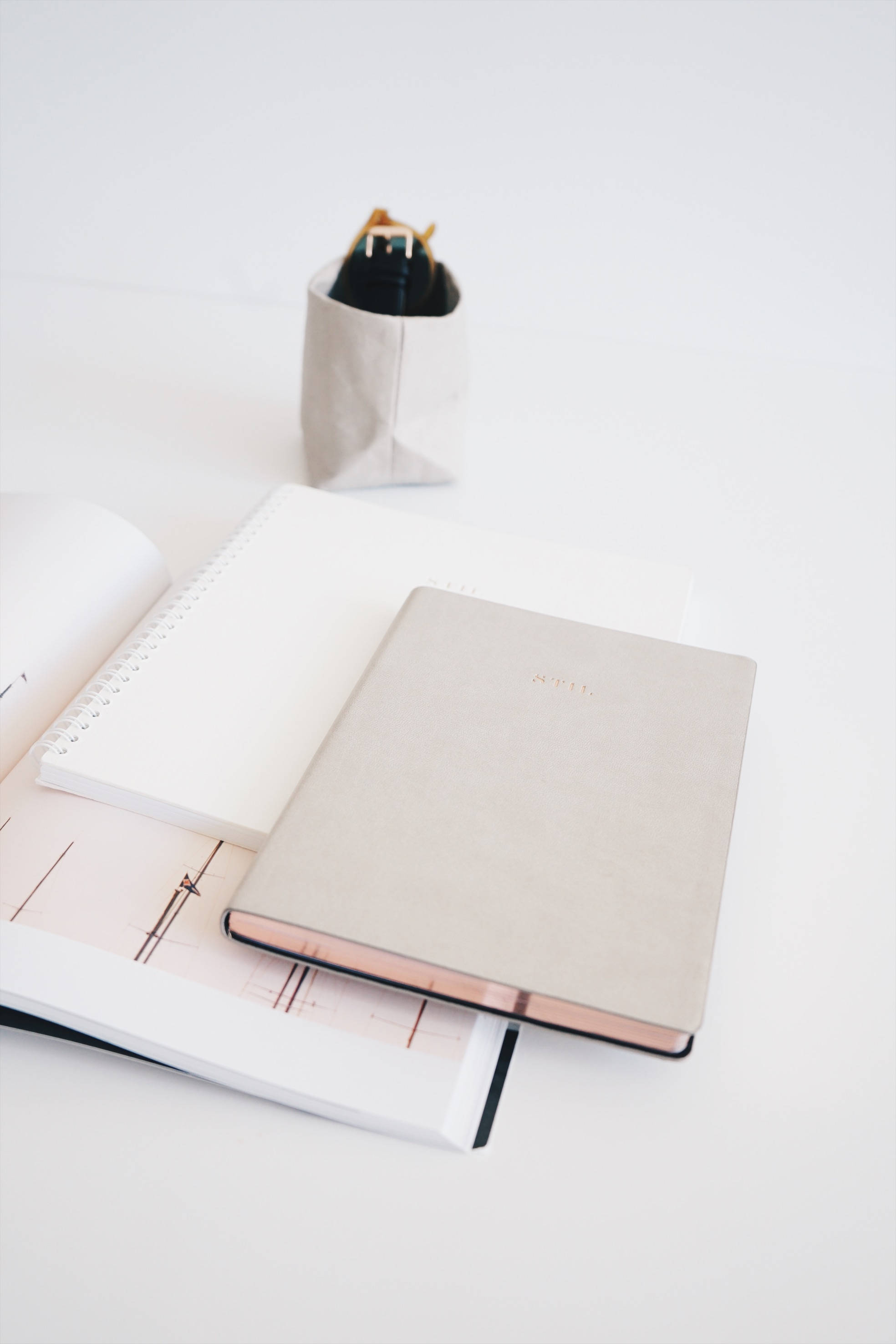 Journals, white colors, beige notebook, 2K Phone Wallpaper