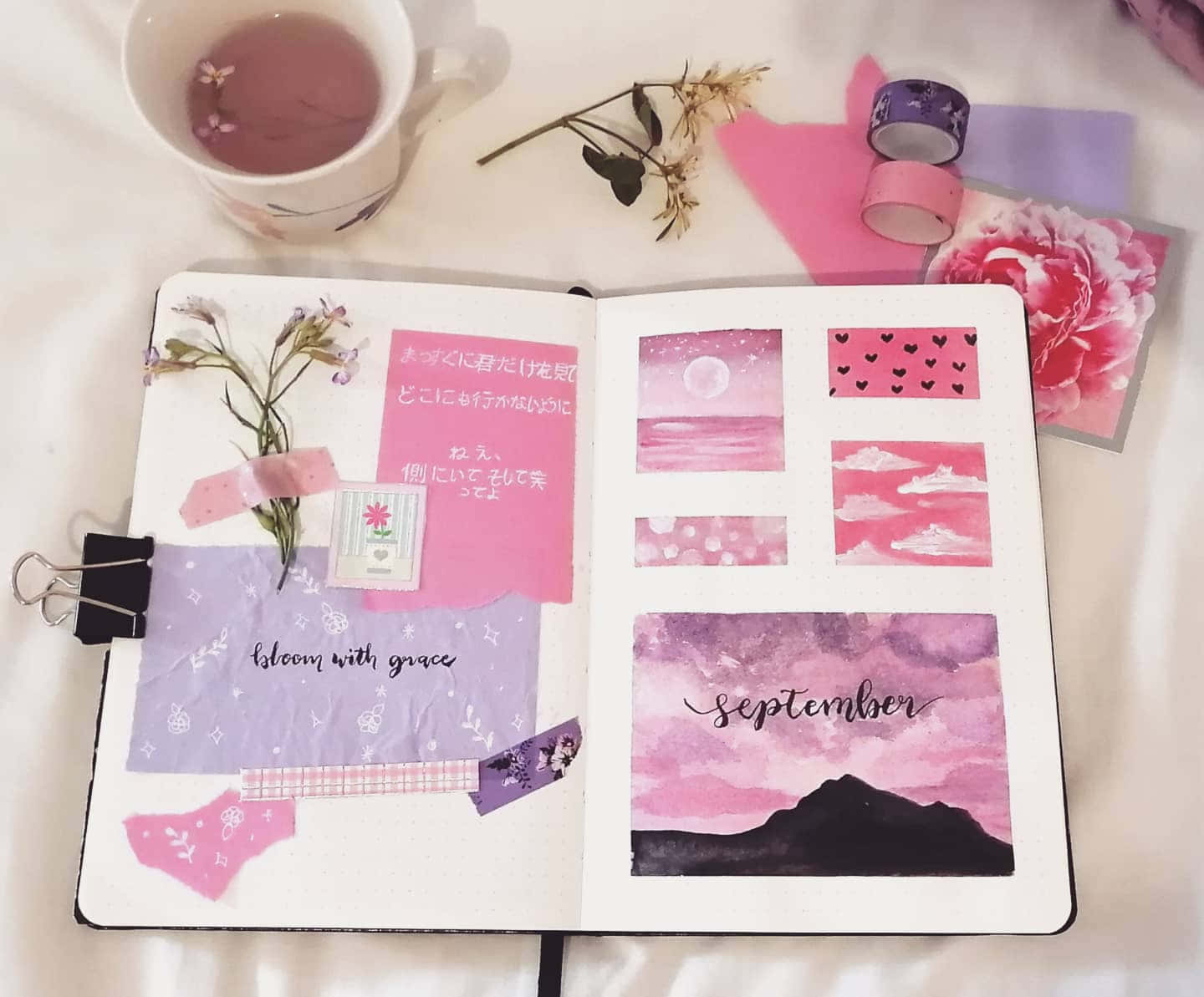 bullet journal, pink washi tape, purple washi tape, HD Desktop Wallpaper