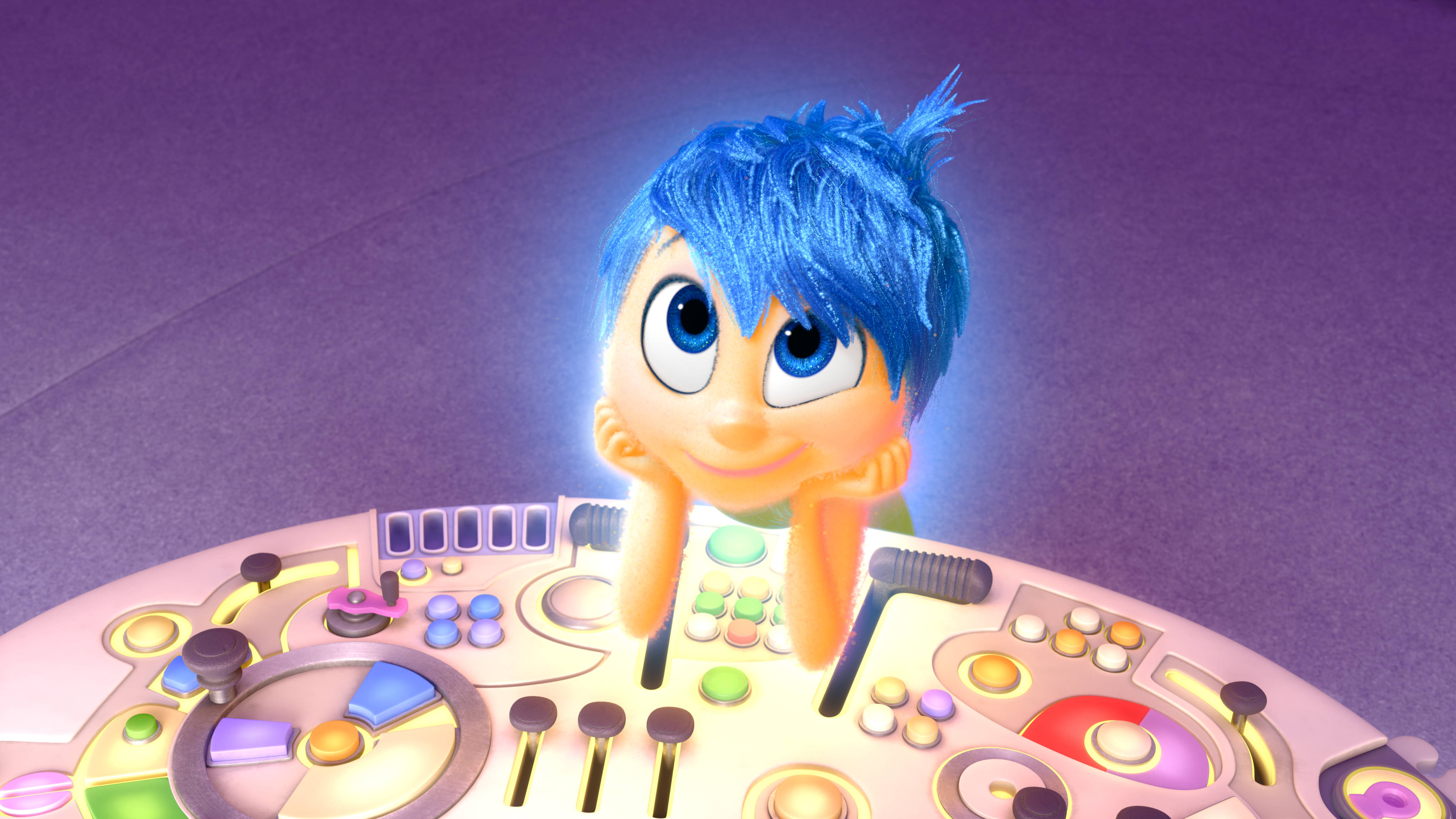 Joy, Inside Out, blue-haired, 4K Desktop Wallpaper