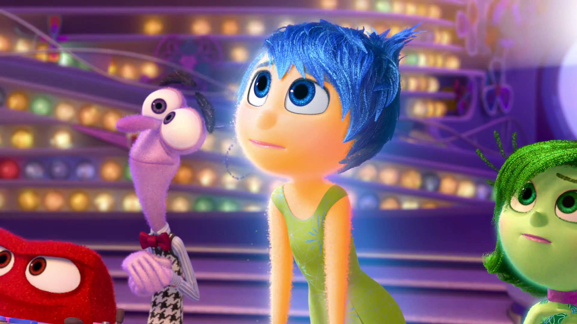 Joy Inside Out, blue eyes, blue-haired Joy, Full HD Desktop Wallpaper