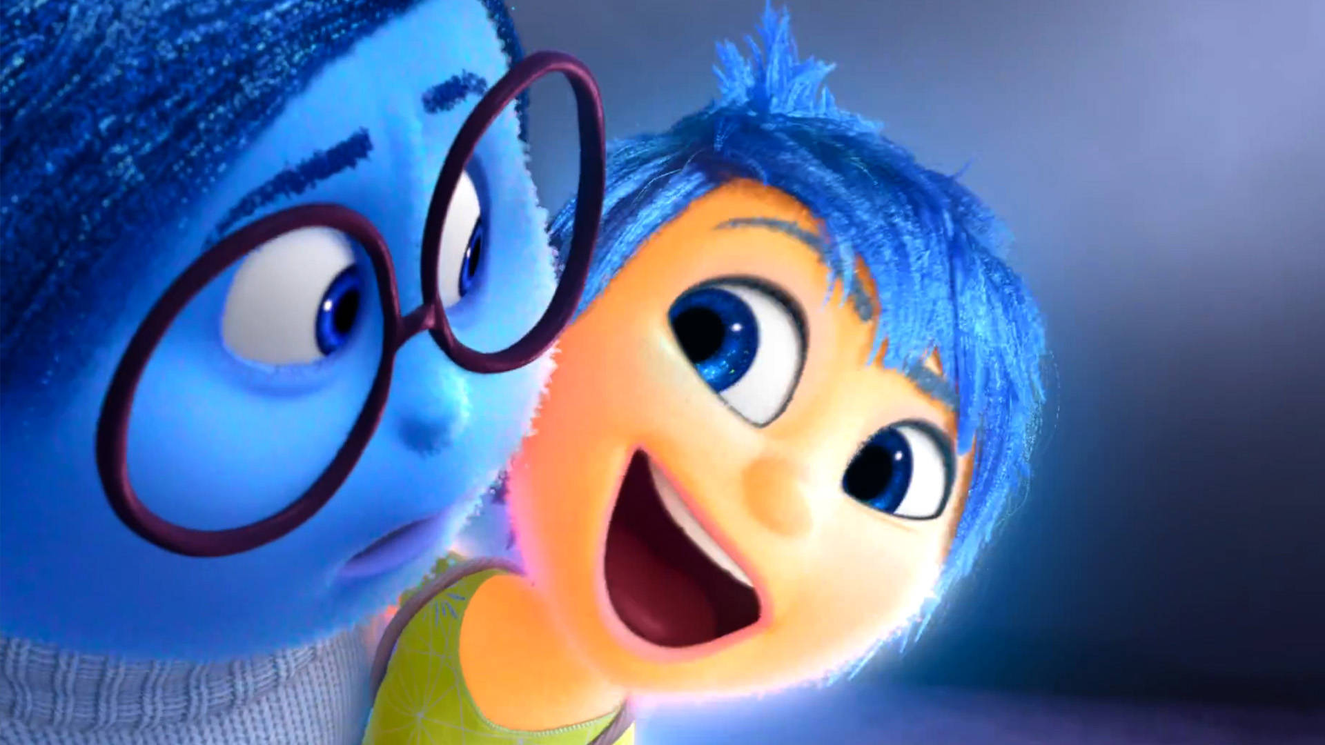 Joy, Inside Out, blue with glasses, Full HD Desktop Wallpaper
