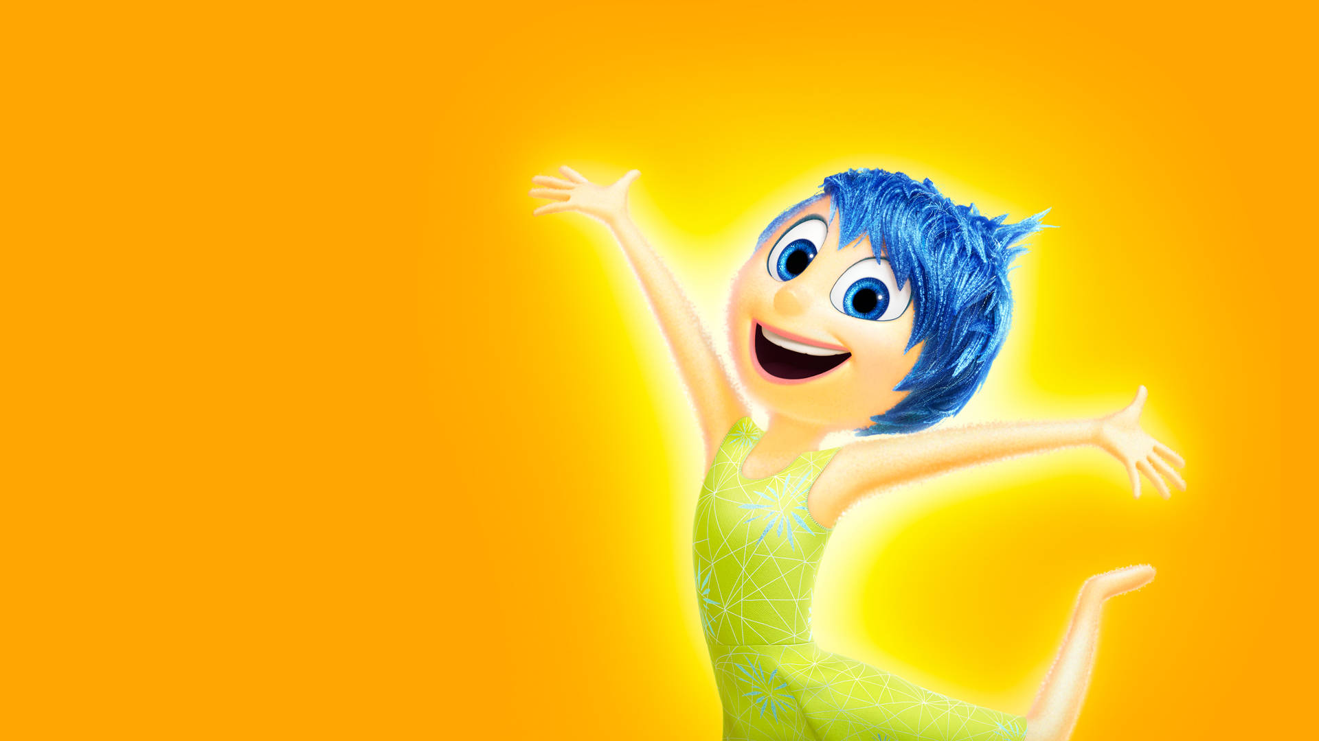Joy, yellow, blue-haired, Full HD Desktop Wallpaper