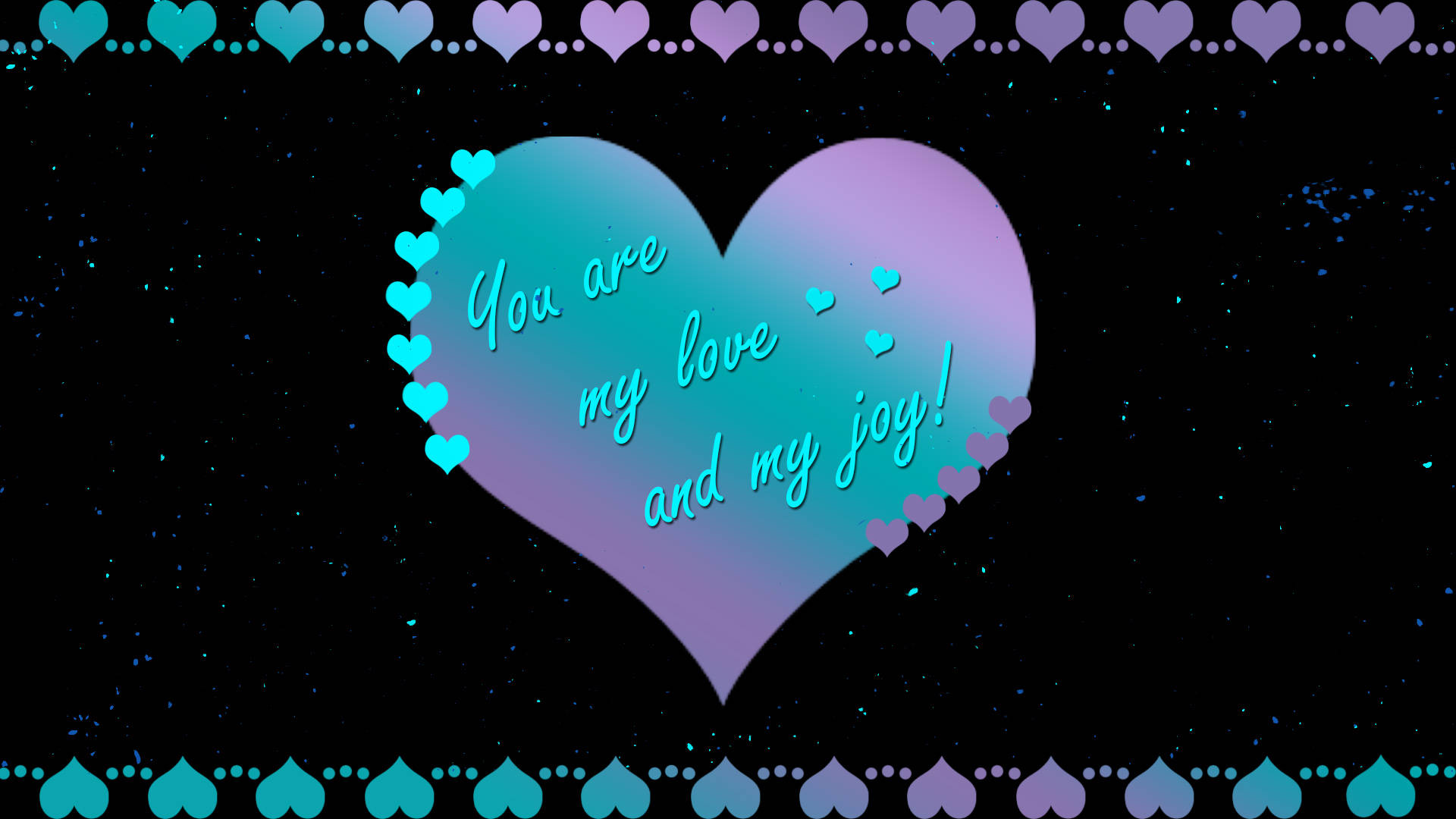 My Joy Heart, glowing gradient heart, cursive text, Full HD Desktop Wallpaper