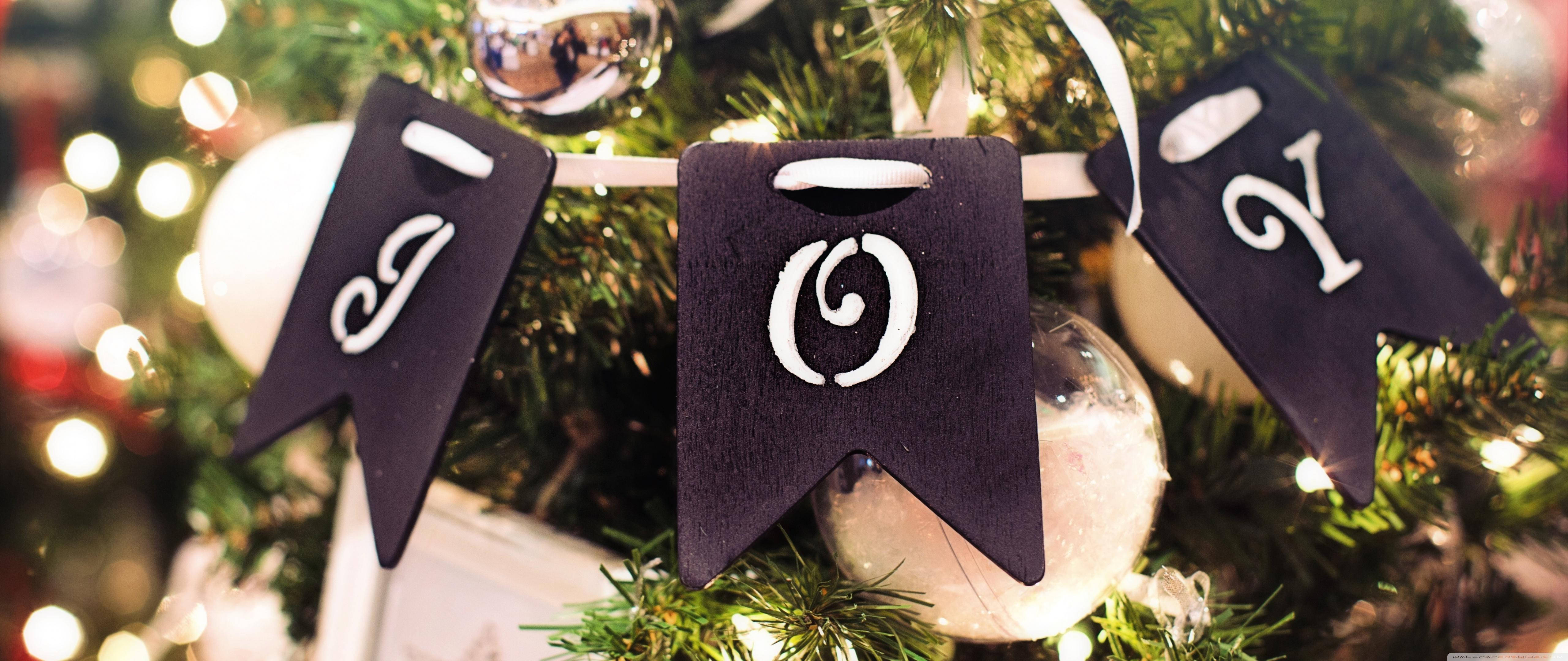 Christmas Joy Banner, black banner, white cursive, 5K Desktop Wallpaper