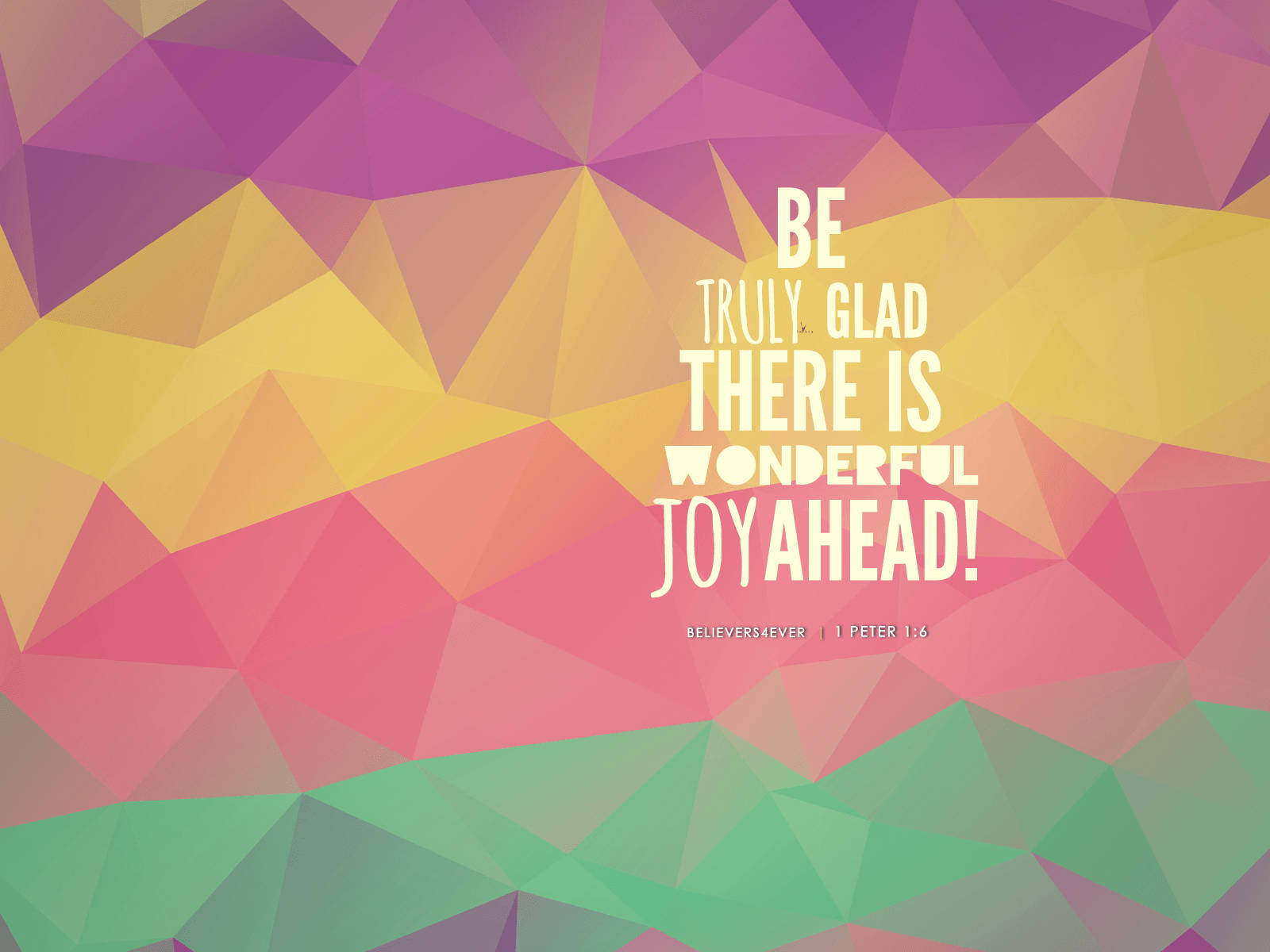 geometric polygonal, motivational text, rainbow gradient background, HD Desktop Wallpaper