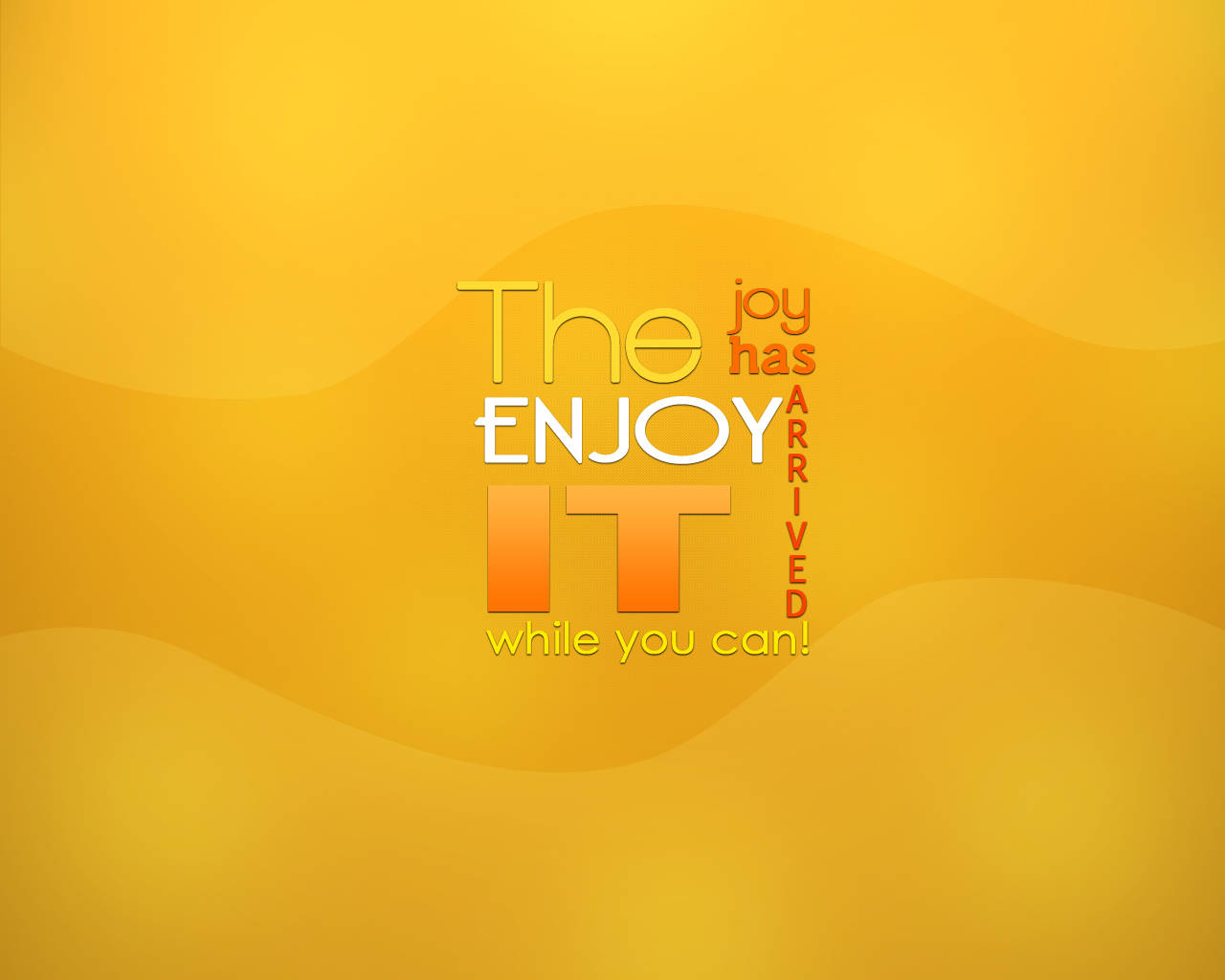 Joy, vibrant yellow gradient, bold text, HD Desktop Wallpaper