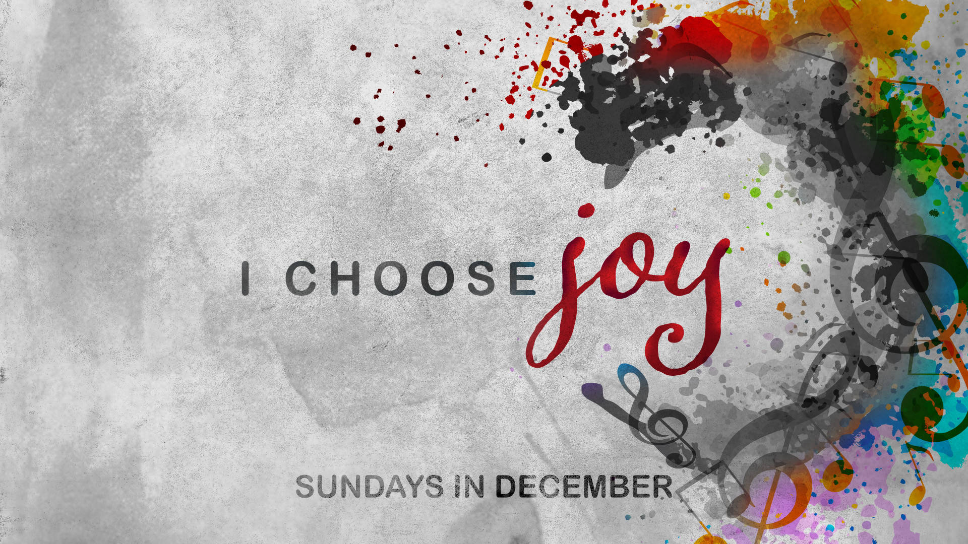 I CHOOSE joy, vibrant paint splatters, textured gray backdrop, Full HD Desktop Wallpaper
