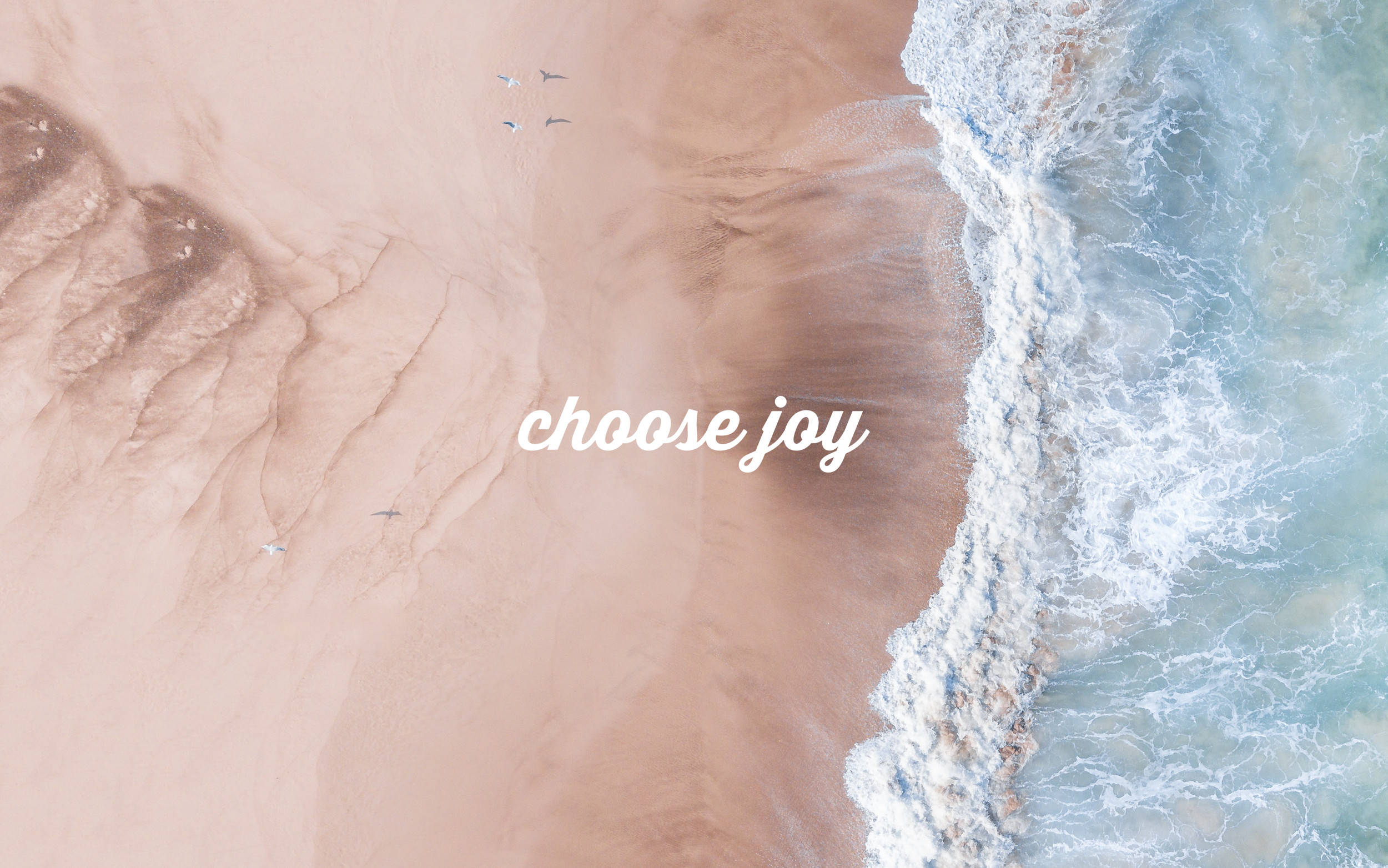 Choose Joy Beach, pink sand beach, turquoise waves, Full HD Desktop Wallpaper