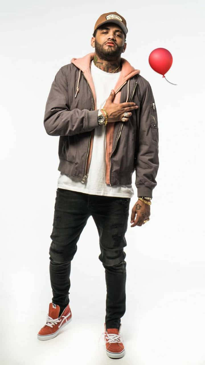 Joyner Lucas, brown jacket, red sneakers, HD Phone Wallpaper