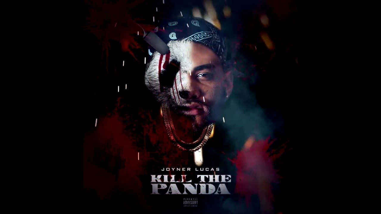 Joyner Lucas, panda mask, blood dripping down his cheek, HD Desktop Wallpaper