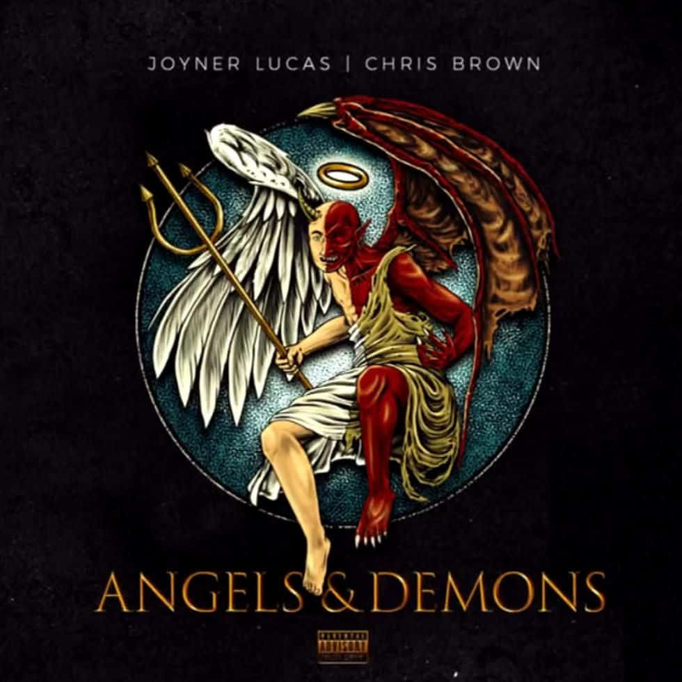 Joyner Lucas, demonic figure, white angel wings, SD Desktop Wallpaper