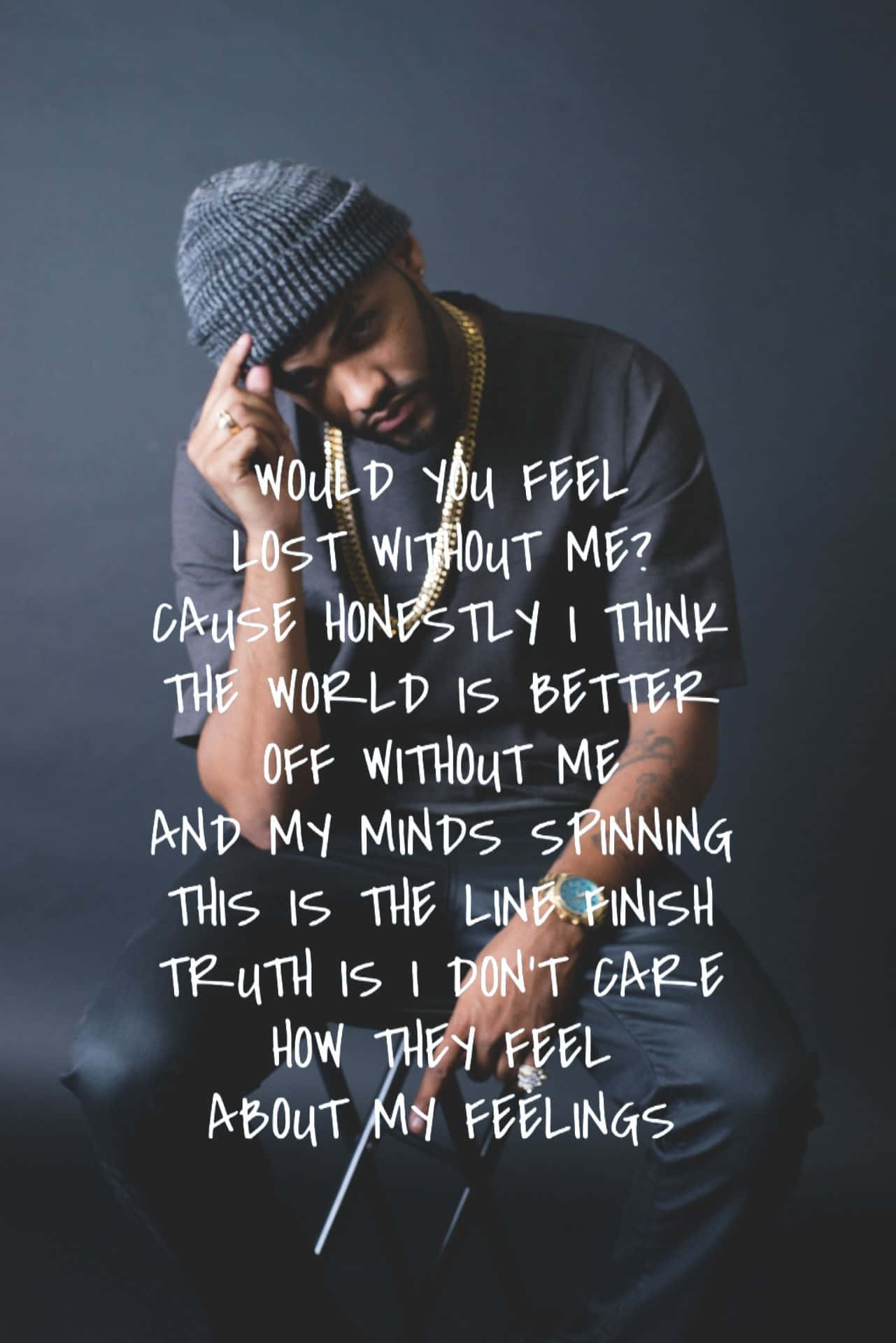 Joyner Lucas, beanie, gold chain, Full HD Phone Wallpaper