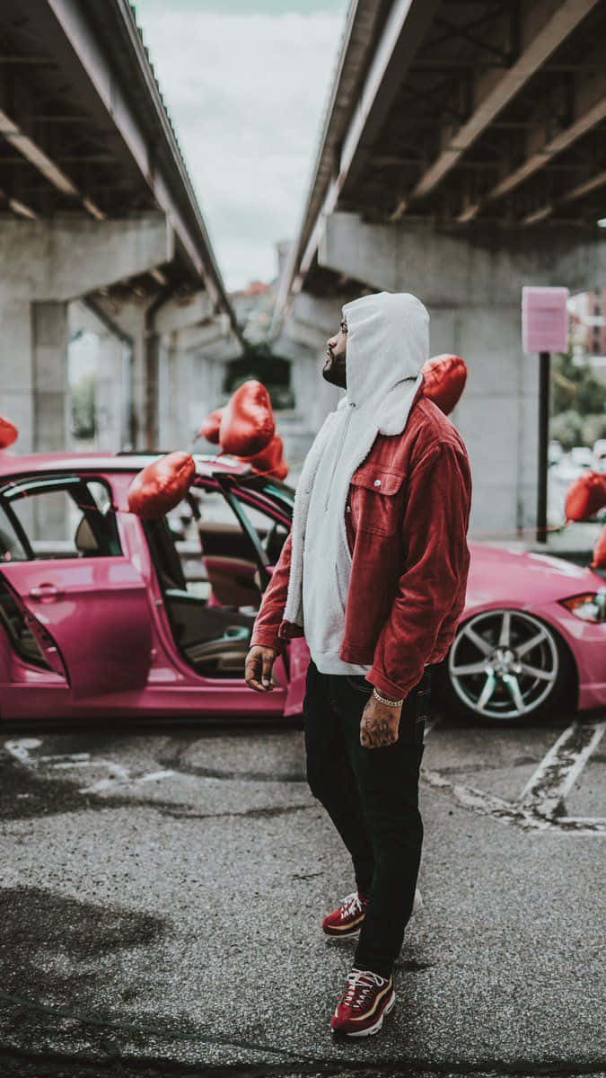 Joyner Lucas, red jacket, white hoodie, SD Phone Wallpaper