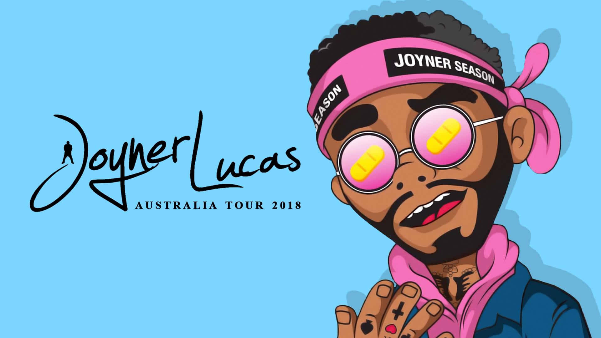 Joyner Lucas, pink sunglasses, headband, Full HD Desktop Wallpaper