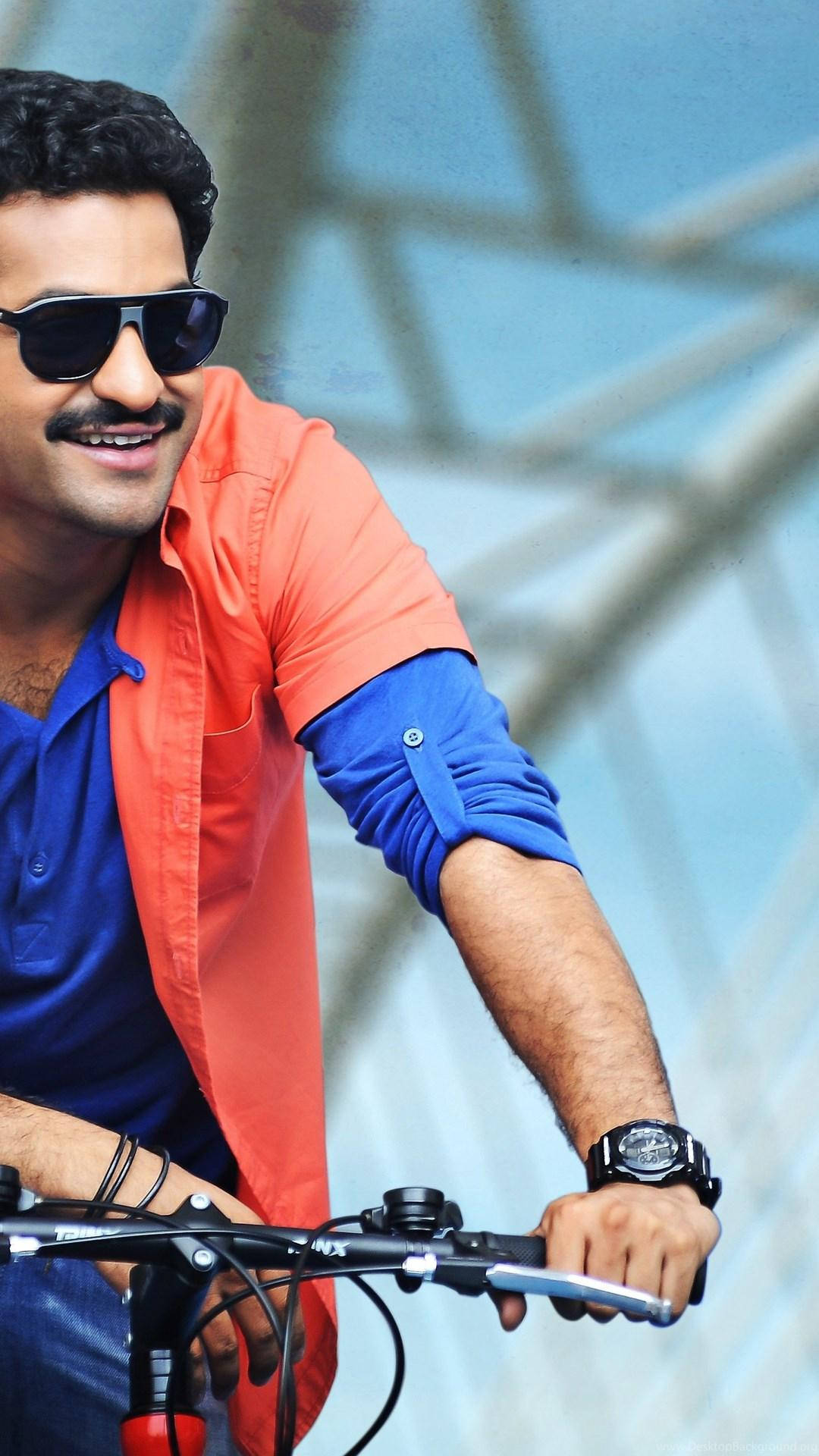 Jr Ntr, bicycle, sunglasses, Full HD Phone Wallpaper