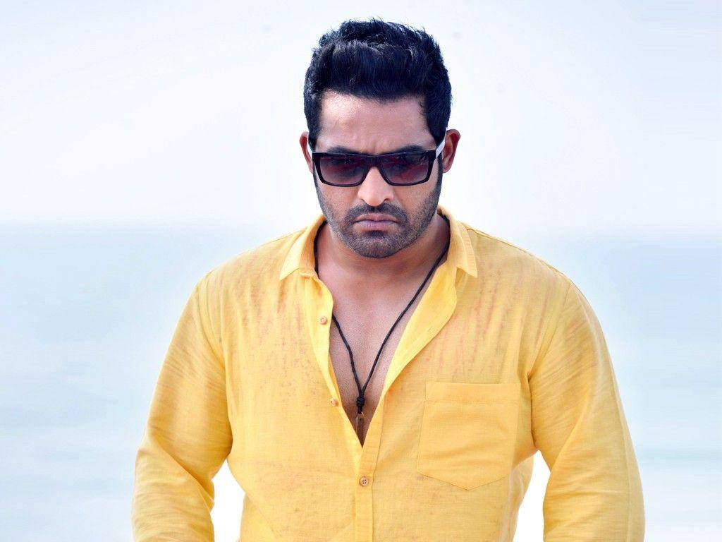 Jr Ntr, yellow shirt, sunglasses, SD Desktop Wallpaper
