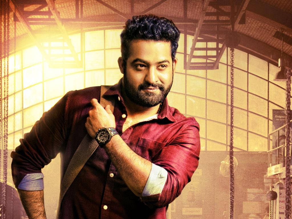 Jr Ntr, red shirt, beard, SD Desktop Wallpaper