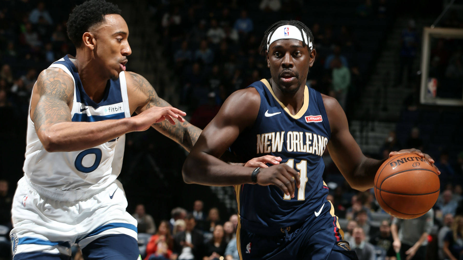 Jrue Holiday, basketball player, crowded arena, Full HD Desktop Wallpaper