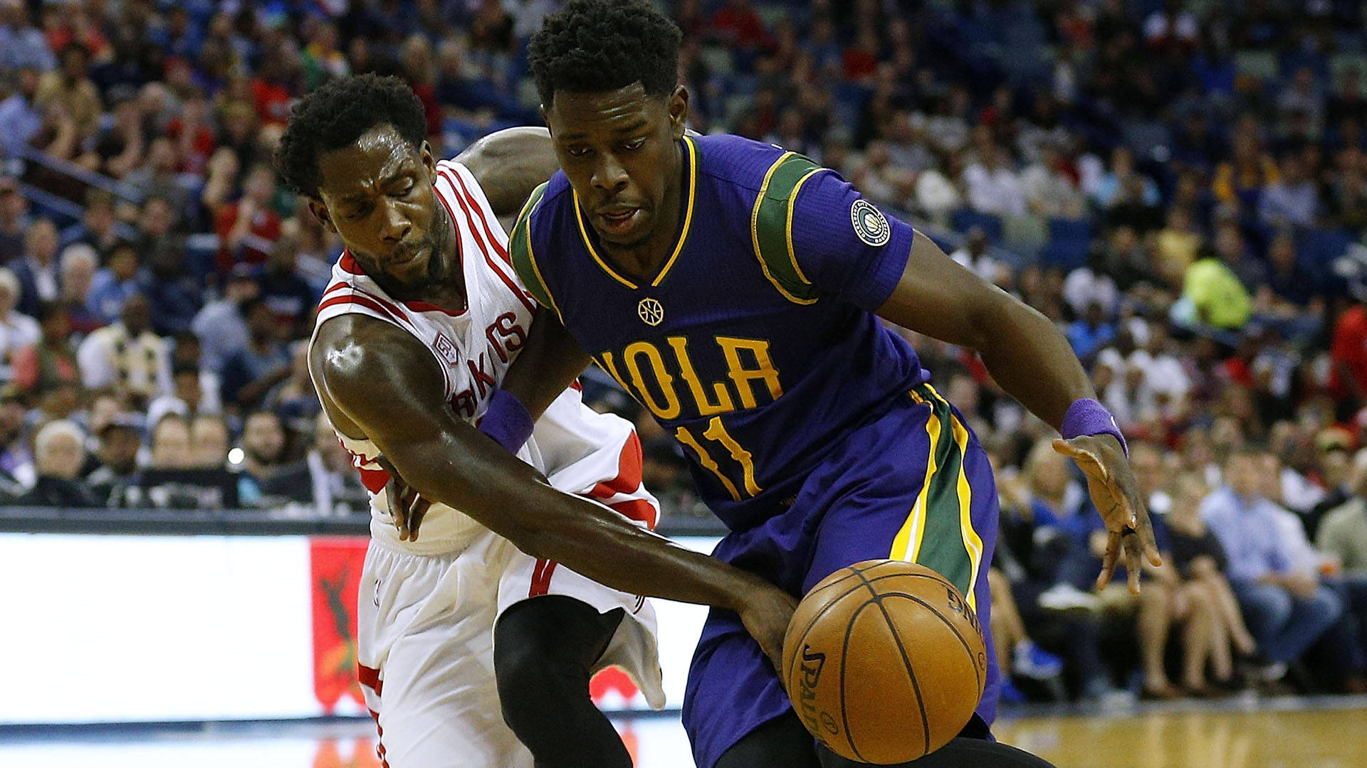Jrue Holiday, purple jersey, white jersey, Full HD Desktop Wallpaper