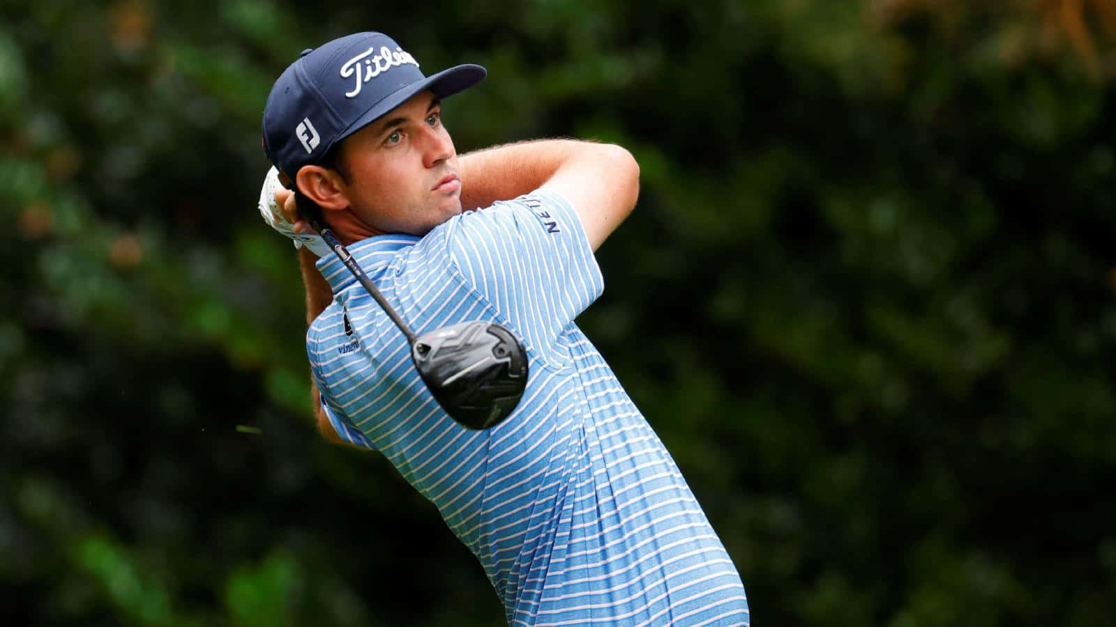 JT Poston, golf swing, blue striped shirt, HD Desktop Wallpaper