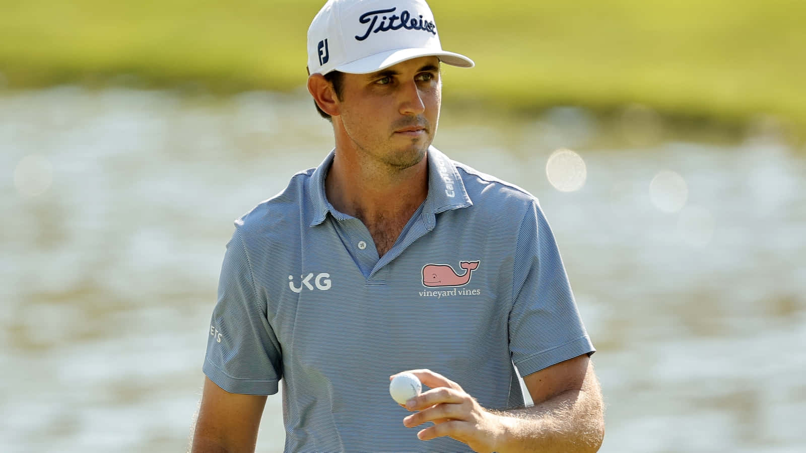 JT Poston, blue polo, white cap, HD Desktop Wallpaper