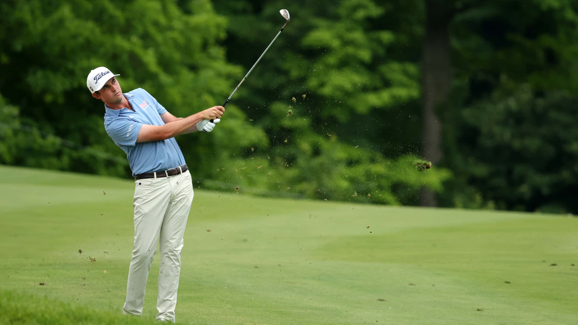 J.T. Poston, golf course, blue shirt, Full HD Desktop Wallpaper